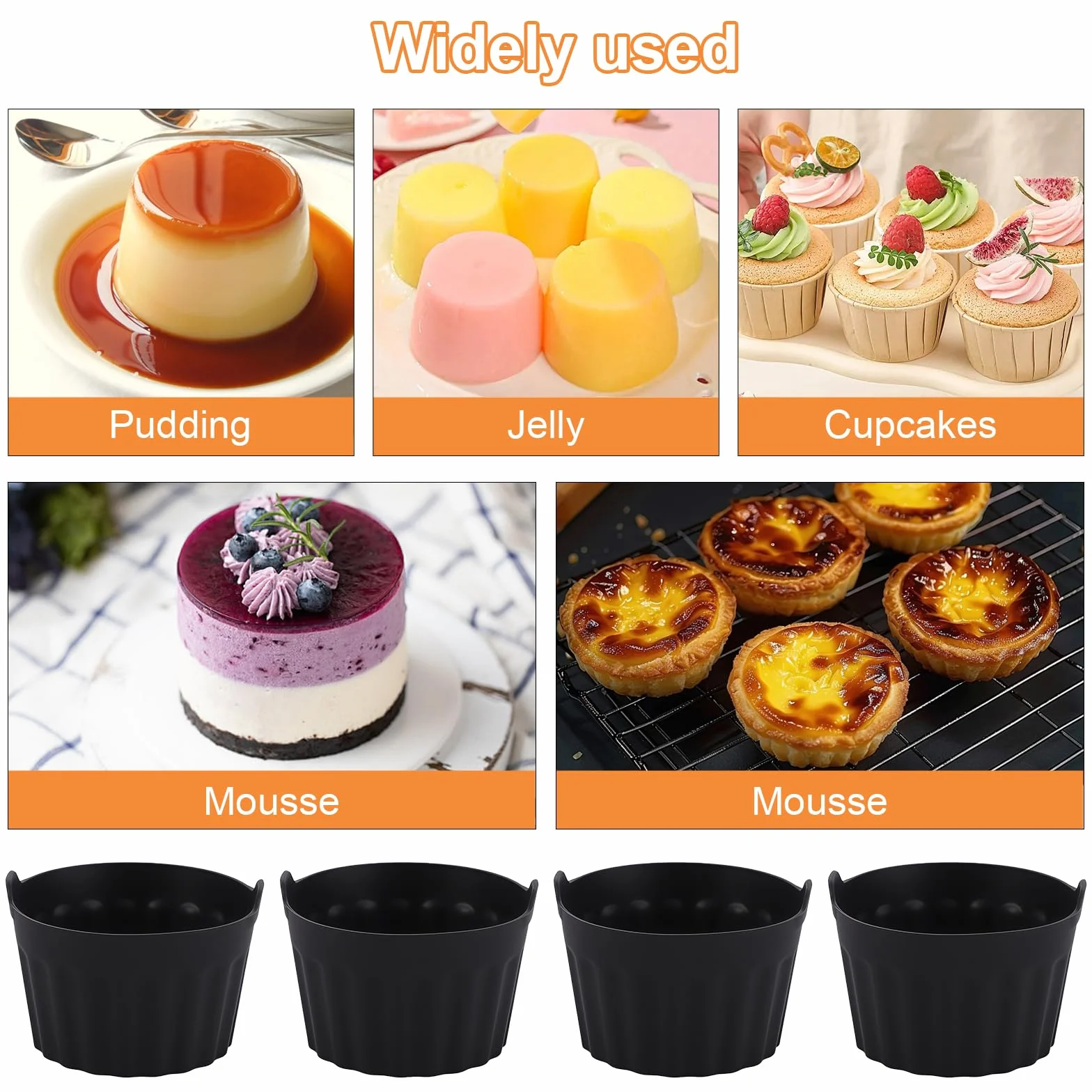 Airfryer silikonowe formy do pieczenia jajek, 8 x 5 cm, silikonowe foremki do muffinek, Airfryer, bez BPA, silikonowe foremki do frytkownicy na gorące powietrze, do muffinek, puddingów, omletów, ciast