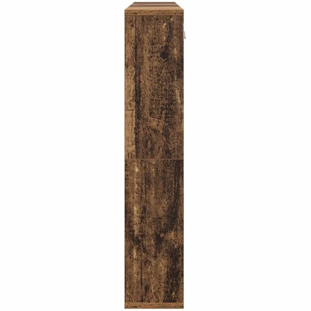 Szafka z lustrem stare drewno, 91 x 15 x 76,5 cm, materiał drewnopochodny ze zintegrowanym oświetleniem LED, miejsce do przechowywania, montowana na ścianie, do łazienki, korytarza, nowoczesne