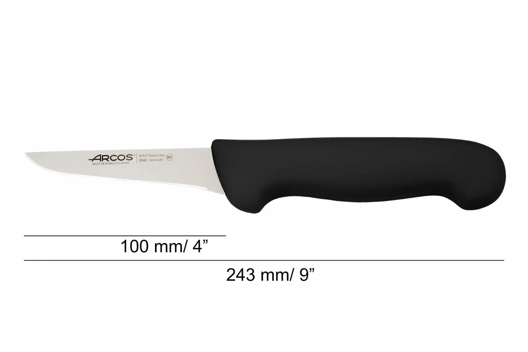 Arcos 294225 nóż do filetowania, Acier_inoxydl, czarny, 100 mm