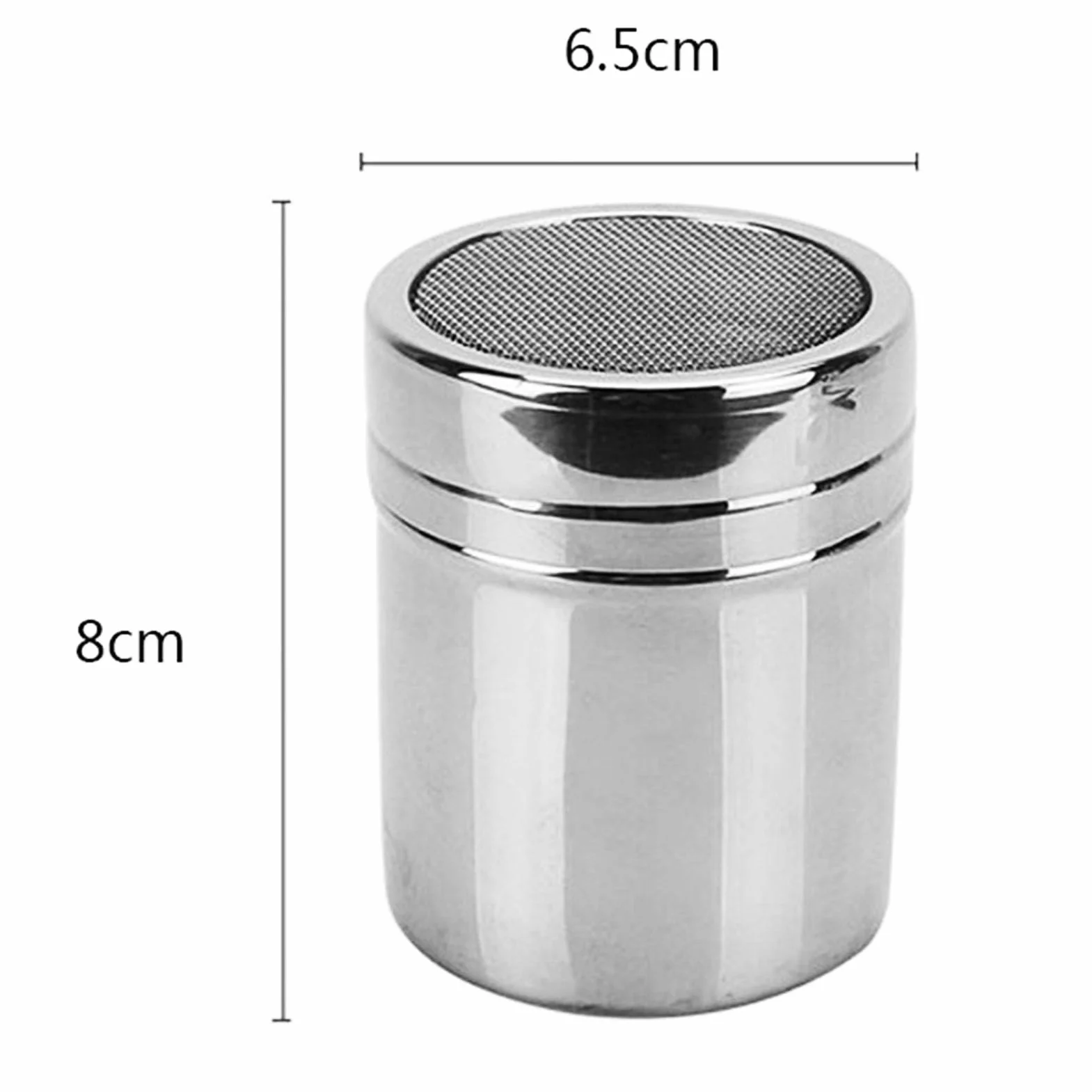 Shaker do Cukru ze Stali Nierdzewnej, Shaker do Cukru Cynamonowego, Przesiewacz do Mąki, Shaker do Cukru Pudru ze Stali Nierdzewnej, Shaker do Cukru Pudru z pokrywką. Sito do