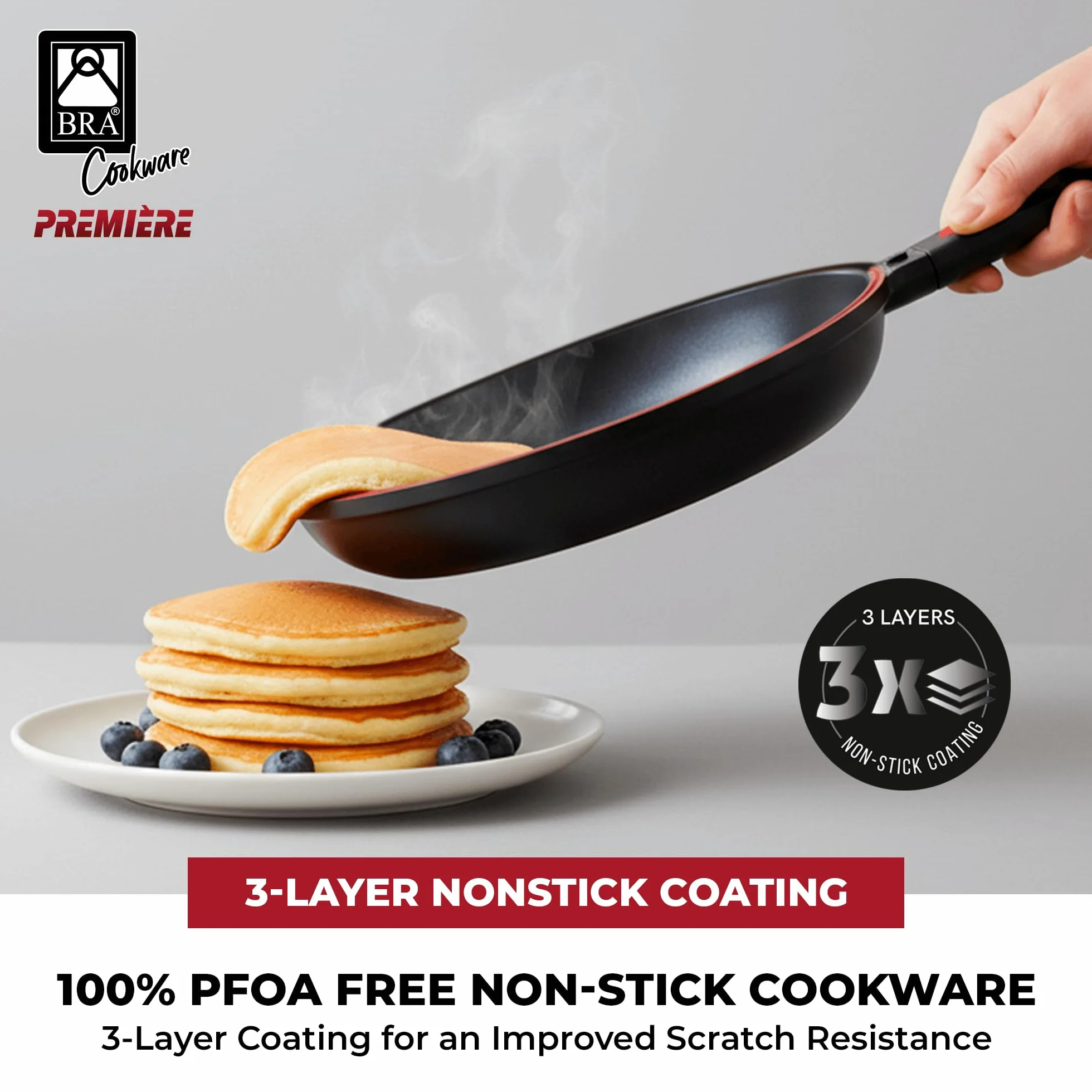 Bra Dupla Premiere podwójna patelnia z odlewu aluminiowego z powłoką zapobiegającą przywieraniu, nadaje się do wszystkich rodzajów kuchenek, w tym indukcyjnych 26 cm [Ekskluzywnie w Amazon]