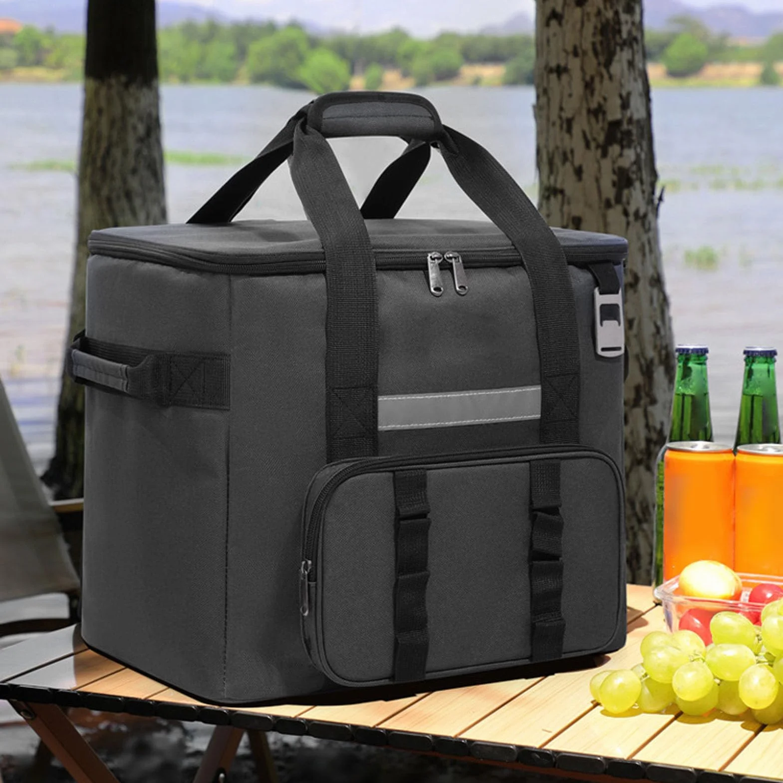 40L Duża, Chłodna Torba Izolowana, Pudełko na Lunch Deszczowy do Kempingu, Piknik, Piesze Wycieczki, Trzymaj Napoje na plażę, z Regulowanym Paskiem