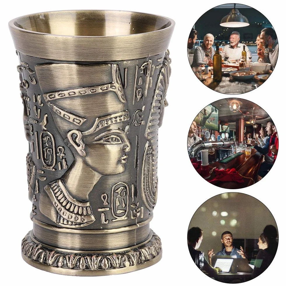 Nikou Kubek do wina vintage metalowy kieliszek zielony