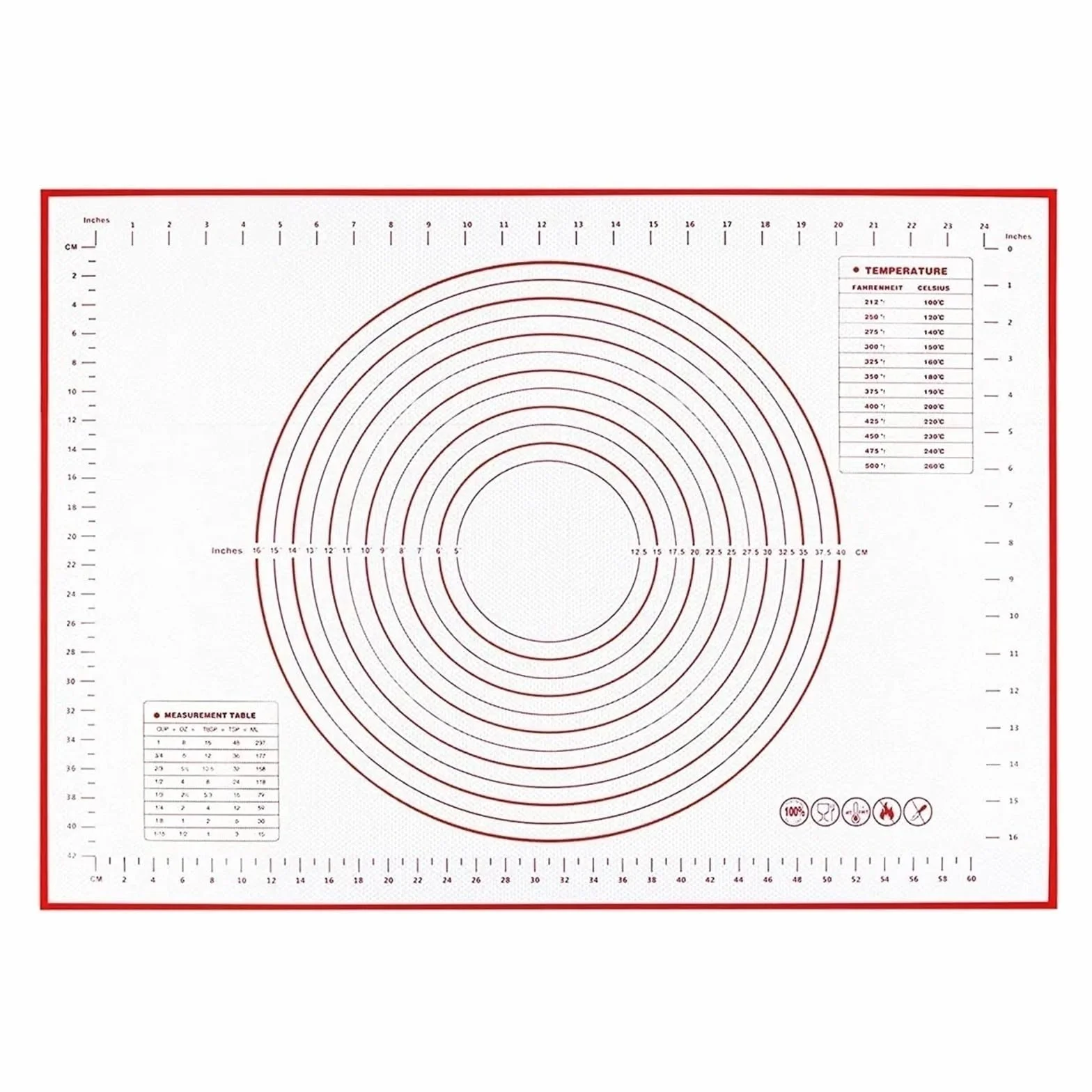 1 Szt. Mata Silikonowa Do Pieczenia Podkładka Do Ugniatania Ciasta Mata Do Ciasta Na Pizzę Urządzenie Do Wyrabiania Ciasta Kuchnia Gotowanie Grill Nieprzywierające Gadżety Pieczenie (Size : 60x50cm)