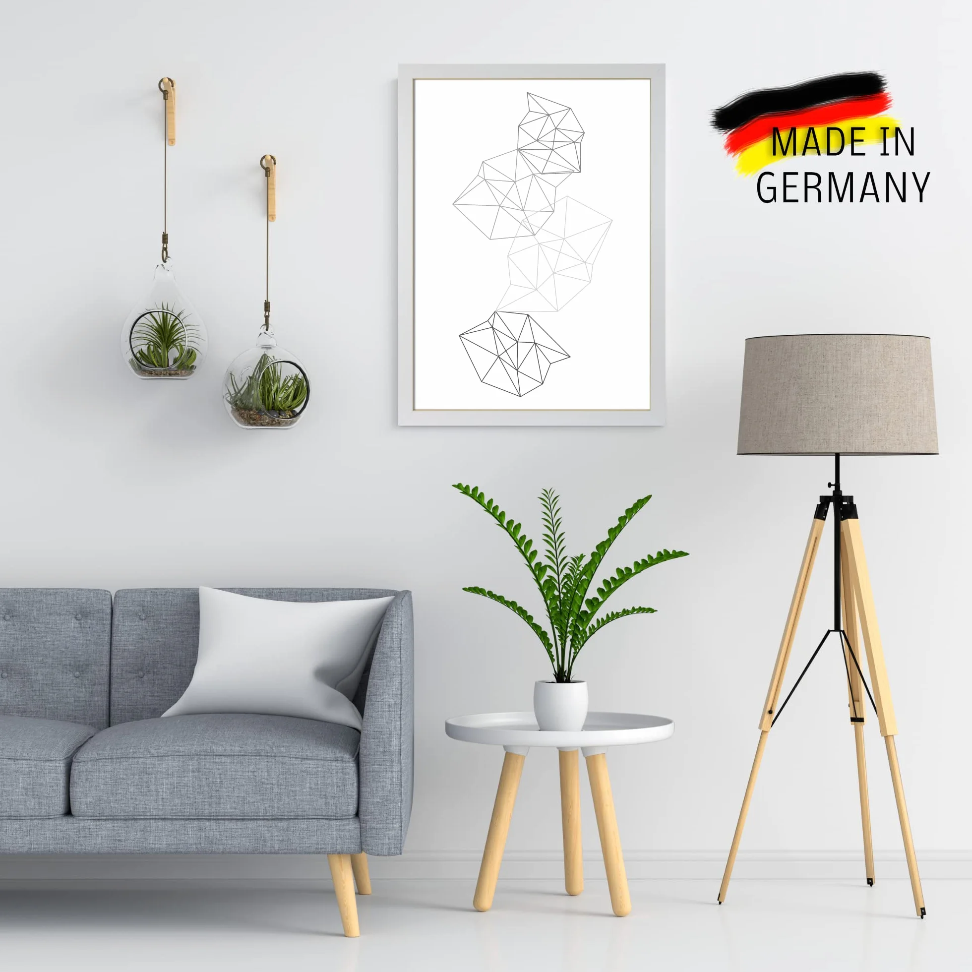 Clamaro Kolaż ramka na zdjęcia 84 x 96 cm | Matowa biel | Ramka MDF w zestawie z nietłukącym szkłem akrylowym, tylną ścianką i metalowymi haczykami
