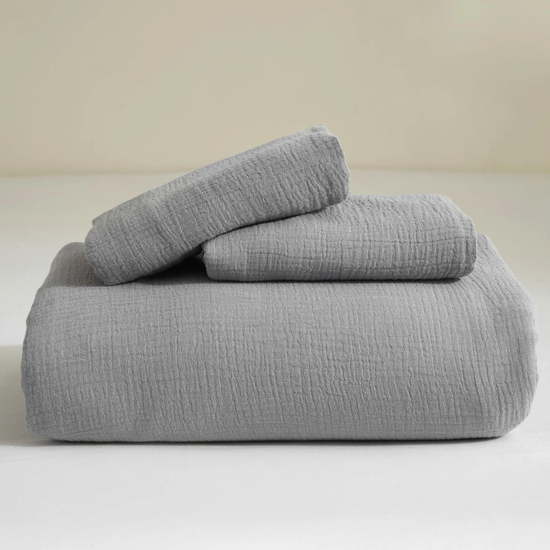 Bailix Premium Komplet pościeli z muślinu 200x220, 3-częściowy, 100% bawełna, oddychająca i nie wymaga prasowania, poszwy na kołdry 200x220cm + 2 poszewki na poduszki 80x80cm, zestawy pościeli