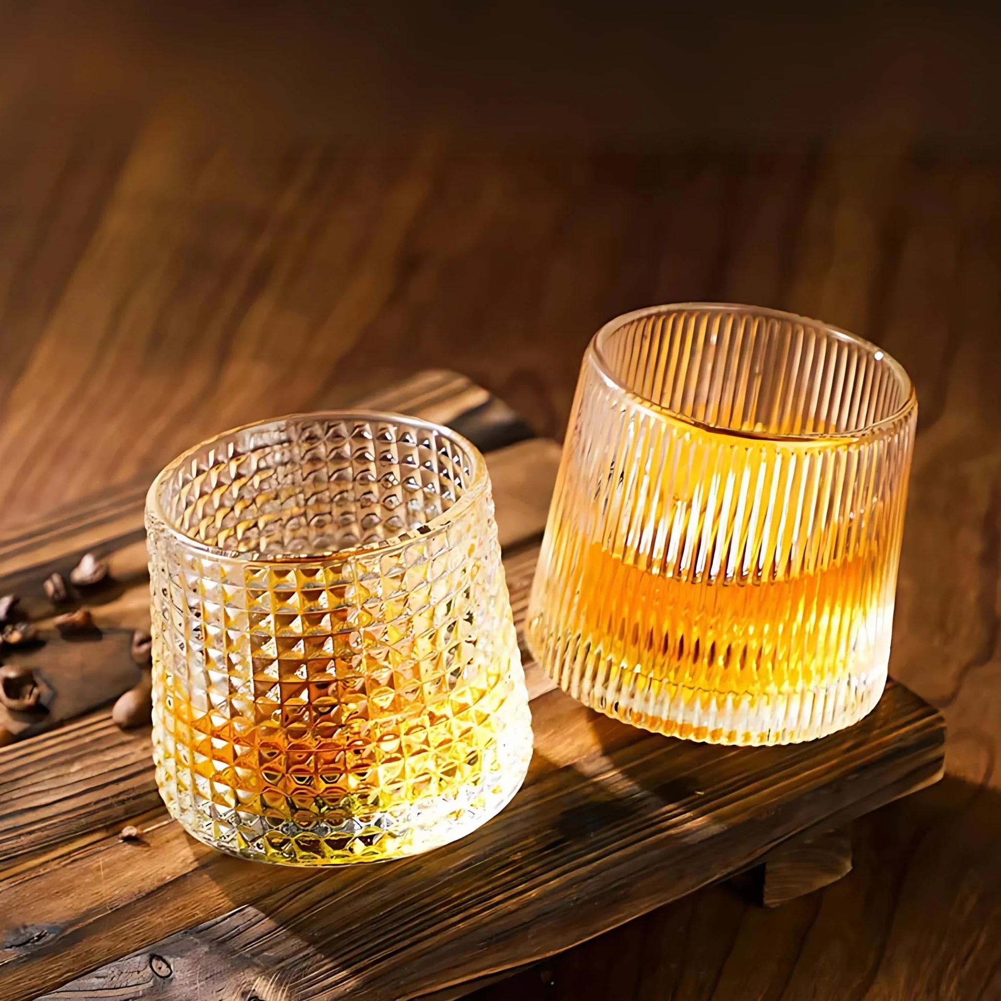 Zestaw szklanek do whisky z kulkowym dnem 4 szt. do degustacji rumu, ginu i destylowanego