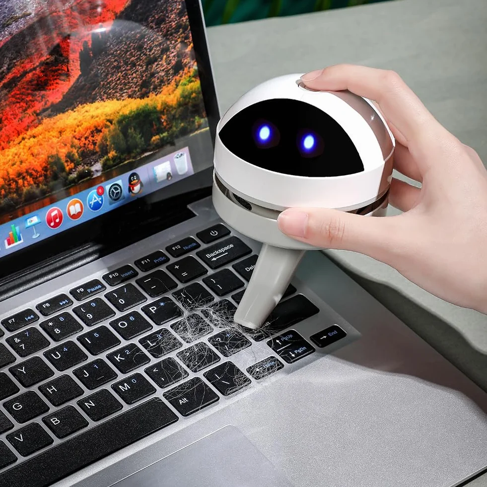 Flintronic Mini odkurzacz, mały odkurzacz do ładowania przez USB, przenośny odkurzacz z mocną bezprzewodową mocą ssania do stołu, biura, samochodu, szkoły i domu – słodkie wyrażenia