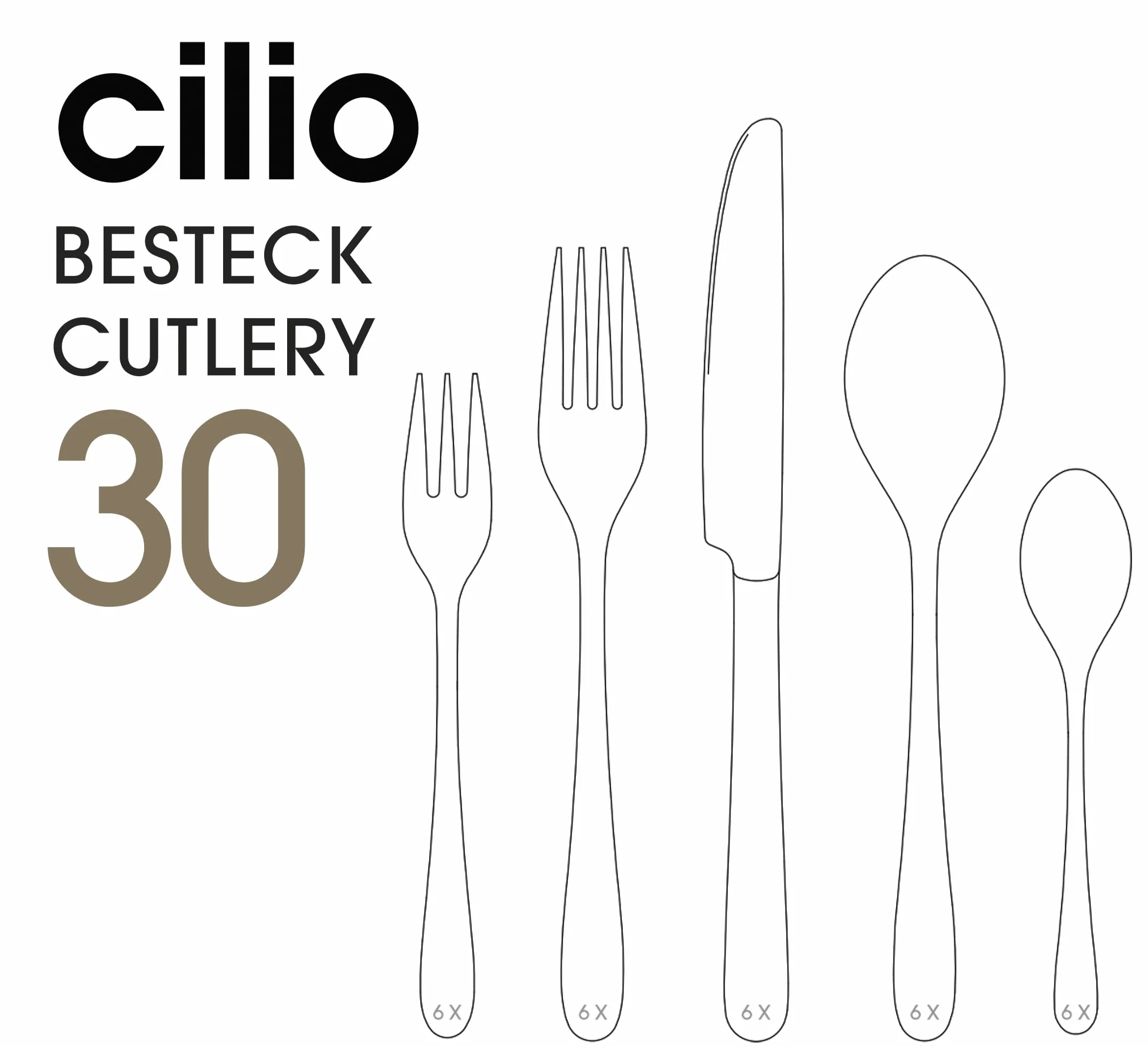 cilio 125405 Sztućce, stal nierdzewna