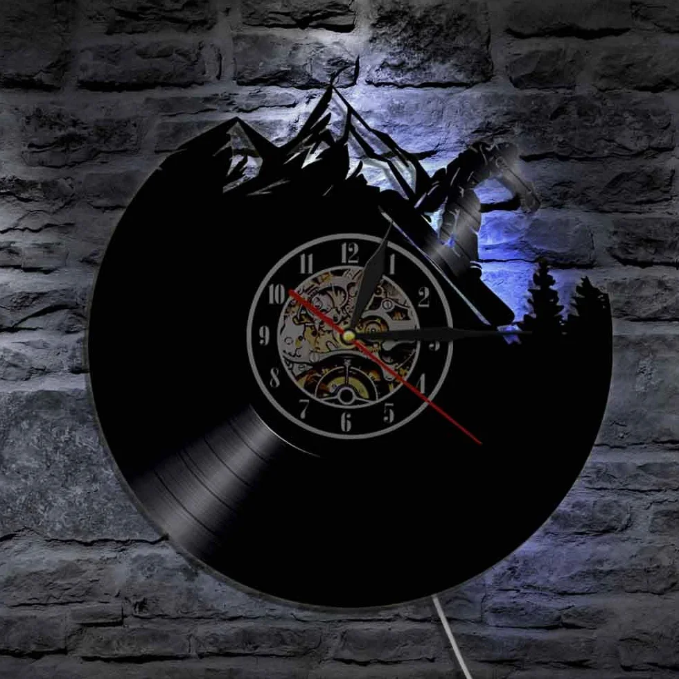 ELD Muzycy jazz legenda muzyki zegar ścienny wiolonczela trąbka róg klasyczny instrument muzyczny płyta winylowa zegar ścienny gracze jazzowi prezent średnica 30 cm 7 kolorów zmienna płyta ścienna