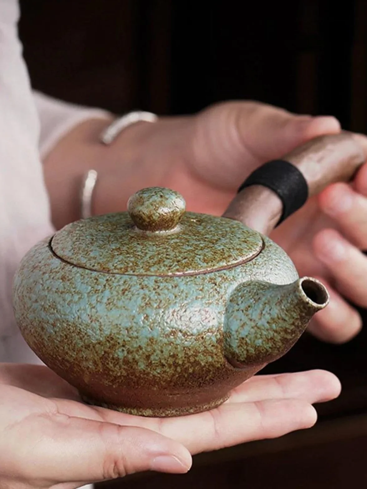 Czajniki do herbaty, chiński zestaw do herbaty Kung Fu, ceramiczny dzbanek do parzenia herbaty, pojedynczy dzbanek, 240 ml, gruba ceramika, dzbanek z bocznym uchwytem, czajniki i serwery do kawy, po