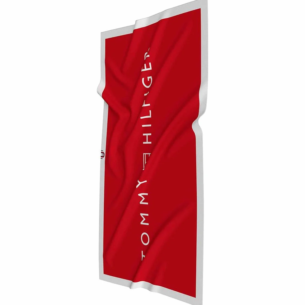 TOMMY HILFIGER RĘCZNIK unisex UU0UU00108, czerwony, jeden rozmiar, Czerwony (średni czerwony), rozmiar uniwersalny