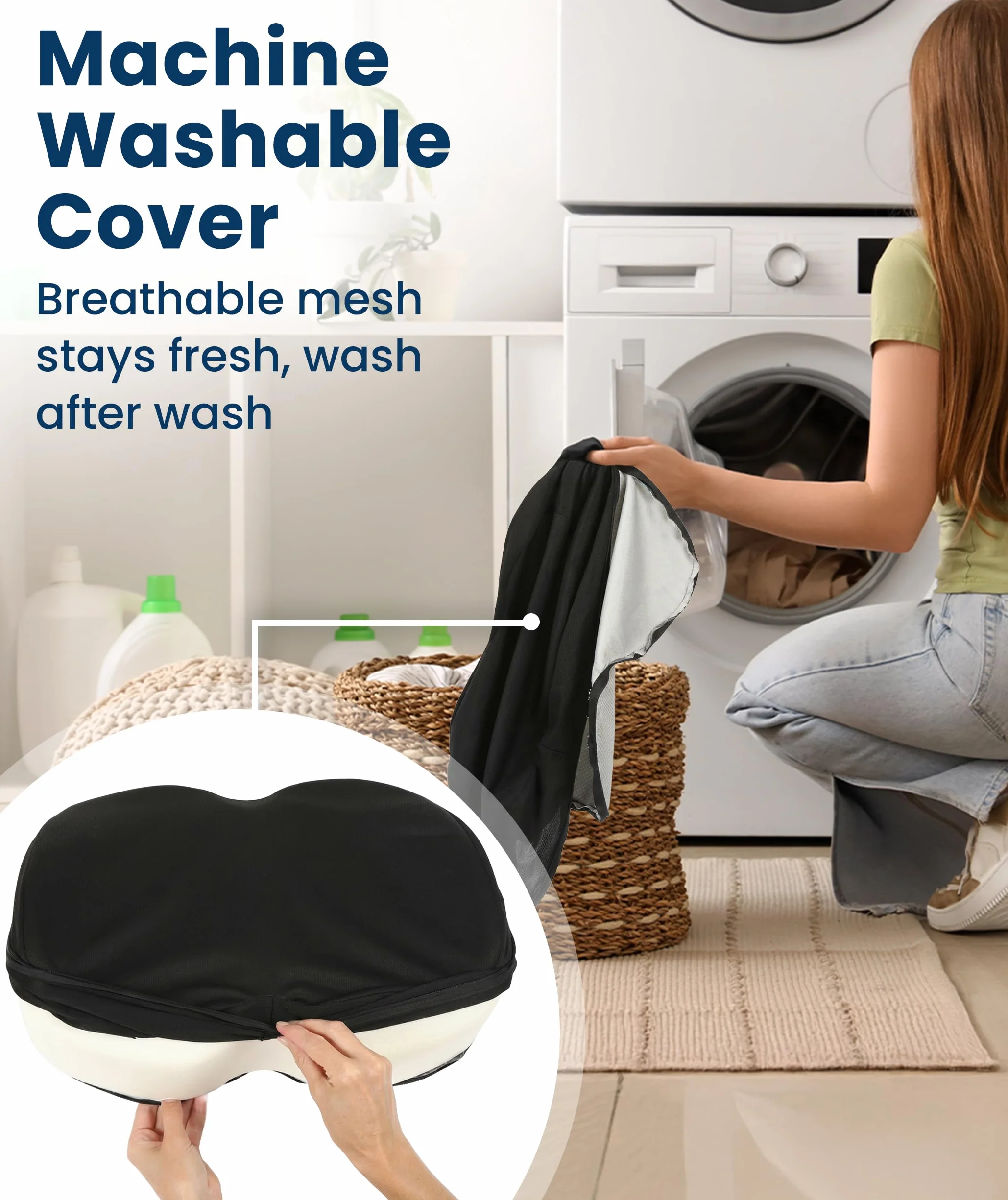 Everlasting Comfort Podnóżek pod biurko – wygodny podnóżek z pianki z pamięcią kształtu do biura i domu, zmywalny pokrowiec, antypoślizgowa podstawa, regulowany podnóżek na biegunach, akcesoria do