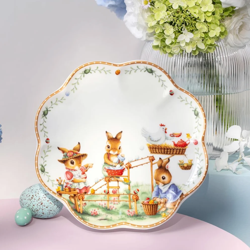 Villeroy & Boch – Annual Easter Edition talerz 2026 kolorowy, talerz wielkanocny z porcelany Premium z akcentami w złotym kol., dekoracja, limit. przedmiot kolekcj.