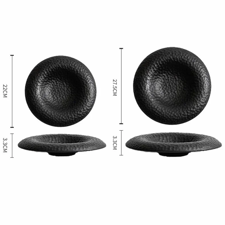 Tekstura Ceramiczny Talerz Głęboki Talerz Deserowy Talerz Sałatkowy Talerz Makaronu Talerz Zimnego Dania Zastawa Stołowa Talerze Obiadowe (B 10.8 Cala)