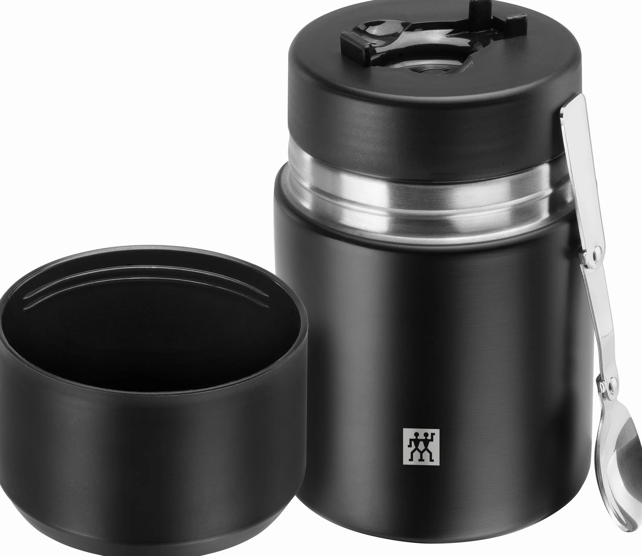 Zwilling Thermo Speisebehälter, Integrierte Schüssel, Doppelwandisolierung, Inklusive Löffel, 700 ml, Höhe: 17 cm, Schwarz