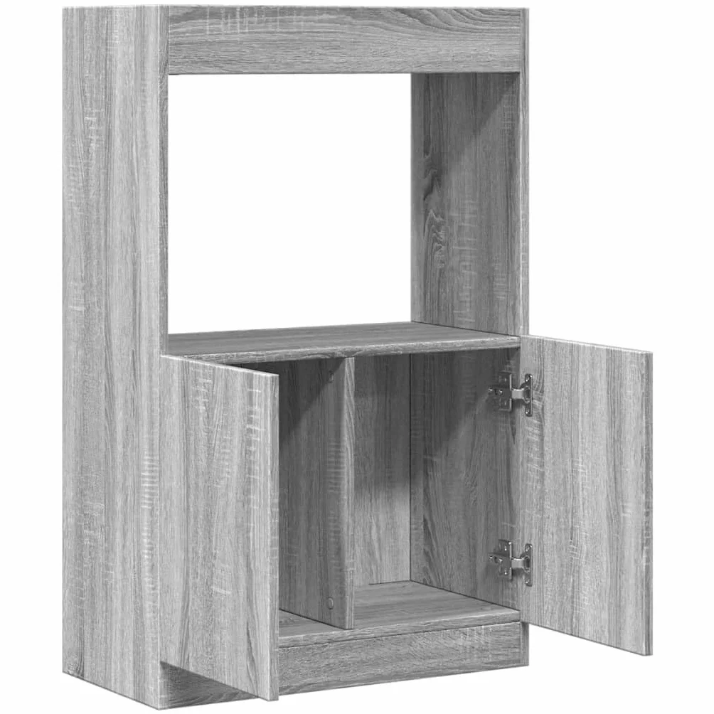 Générique Bufet wysoki Sonoma szary 63x33x100 cm Wood Ingenierie | Szafka na drzwi, Duże przechowywanie, Meble do salonu lub biura, Uchwyt ścienny w zestawie