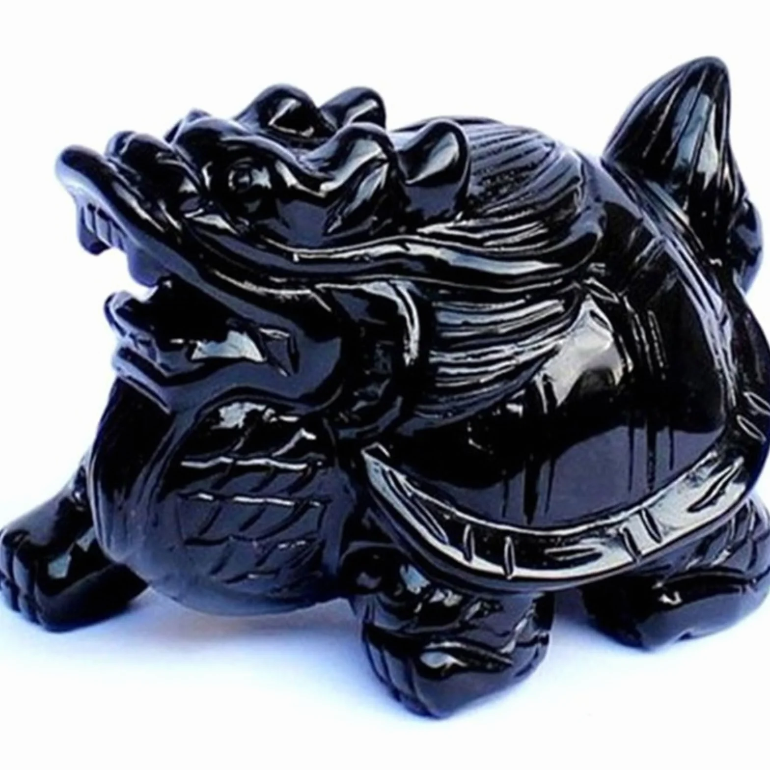 Czarny obsydianowy kamienny posąg żółwia-ręcznie rzeźbiony żółw kolekcjonerska rzeźba, kieszonkowa figurka zwierzątko do wystroju domu Feng Shui,6cm
