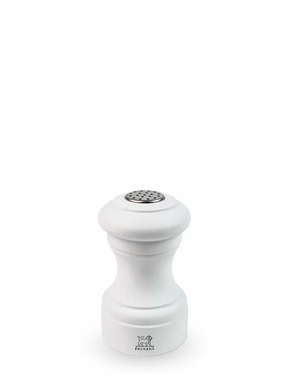 Peugeot - Ręczna solniczka do bistro - drewno bukowe, matowa biel, 9 cm