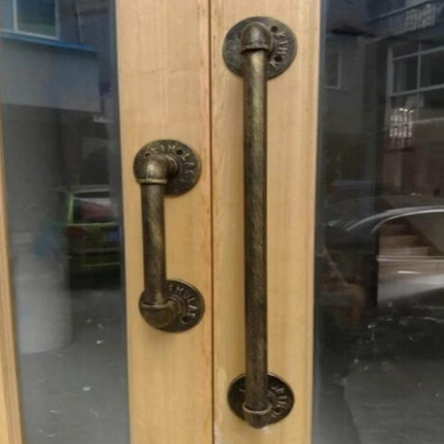 Poręcz pod podnóżek Zestaw poręczy z rustykalnego brązu na schody, do wewnętrznych antypoślizgowych balustrad schodowych(100cm)