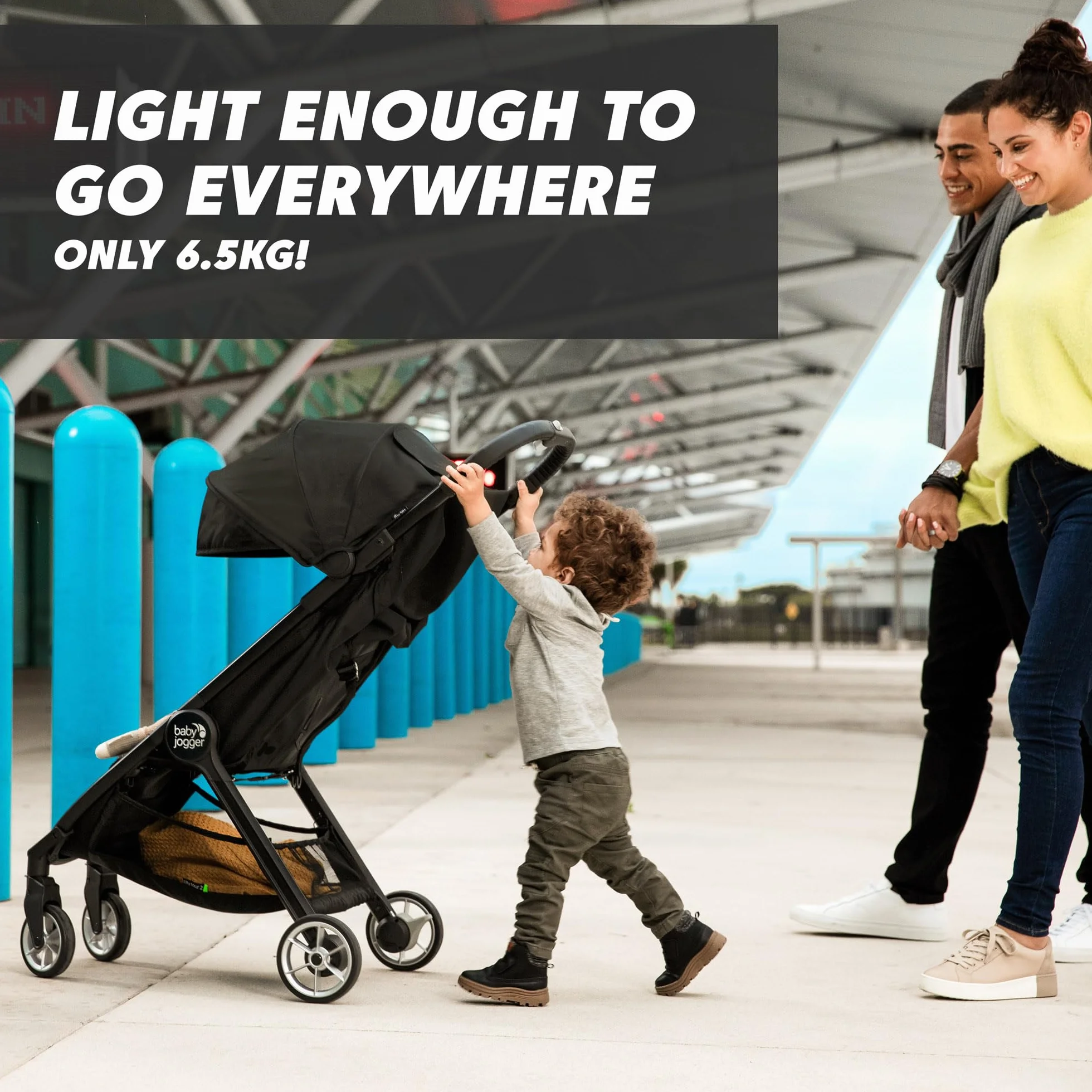 Wózek spacerowy Baby Jogger City Tour 2 Pitch Black Lekki 6,5 kg czarny