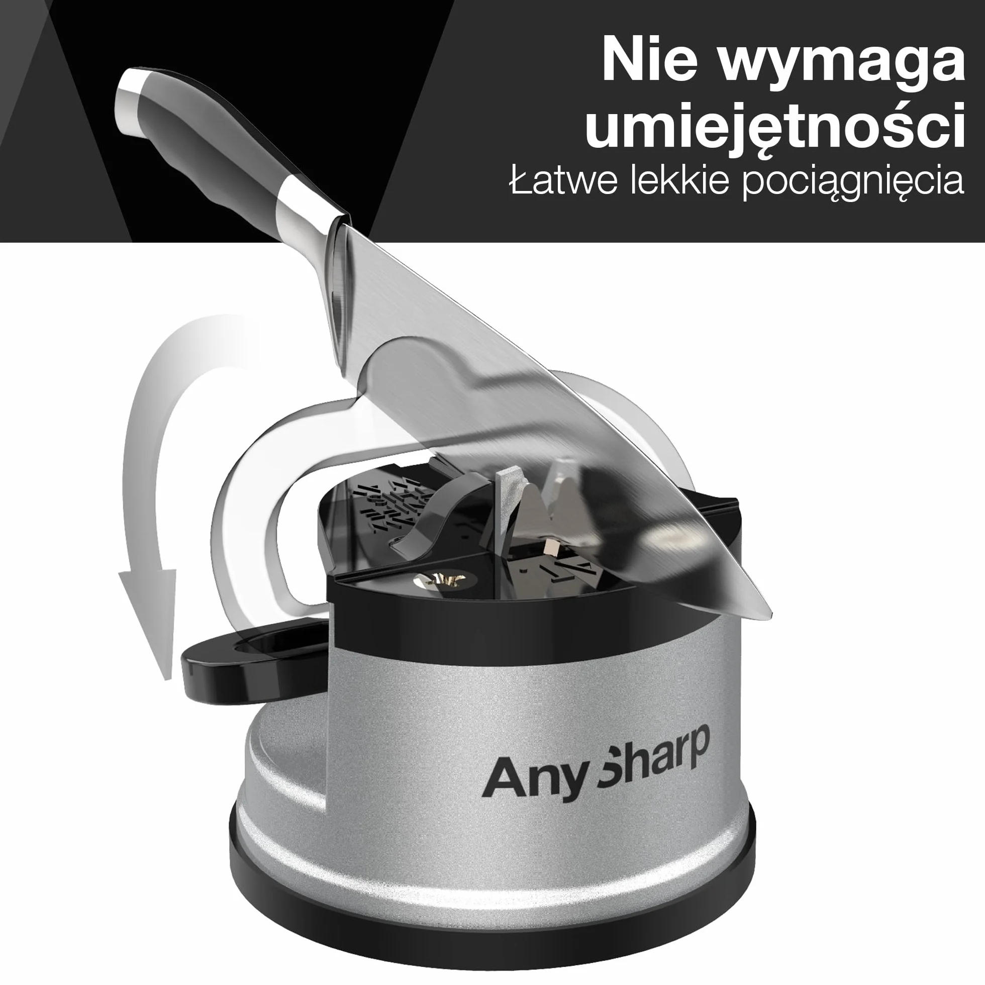 Anysharp Silver Ostrzałka do Noży, Srebrny, 70 mm