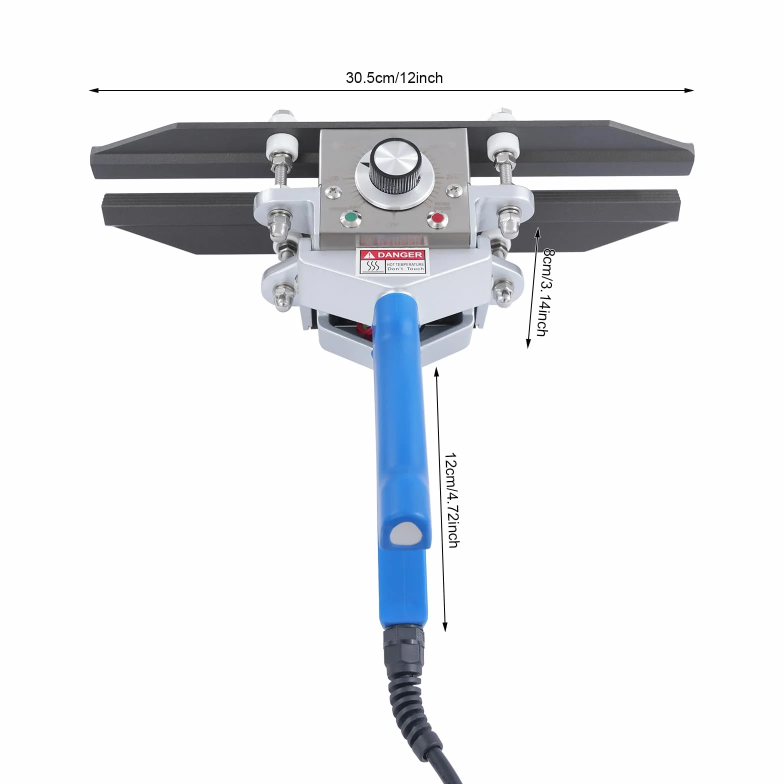 Handheld zgrzewarka na gorąco, 300 mm, 500 W, 0-300°C, z kablem sieciowym o długości 1,8 m, zgrzewarka do grubych worków, torebek z mylaru, folii aluminiowej, papieru typu kraft (niebieska)