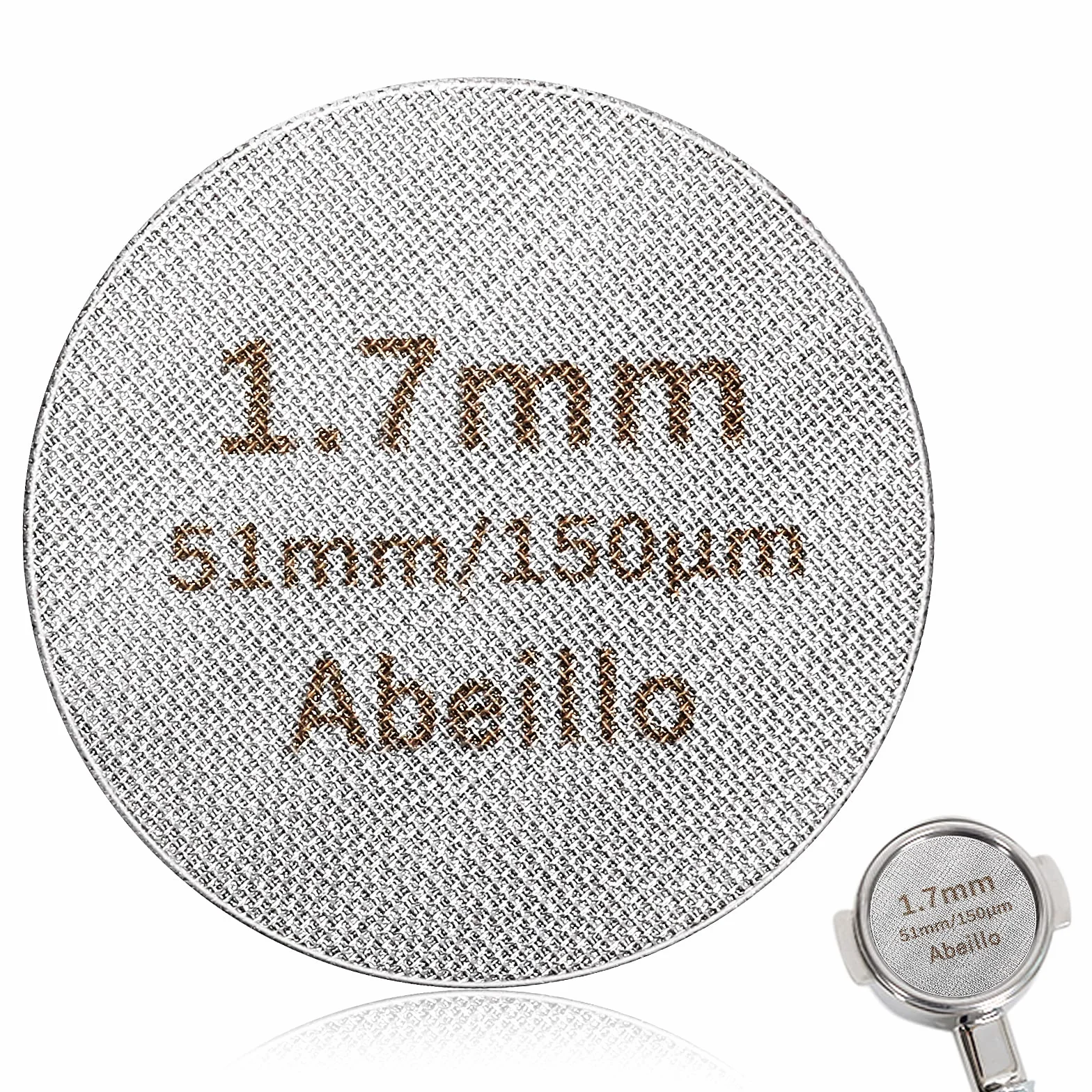Abeillo Sitko do espresso, 51 mm, grubość 1,7 mm, 150 μm, filtr do kawy wielokrotnego użytku, dolne sitko prysznicowe do filtra espresso, stal nierdzewna 316 (51 mm)