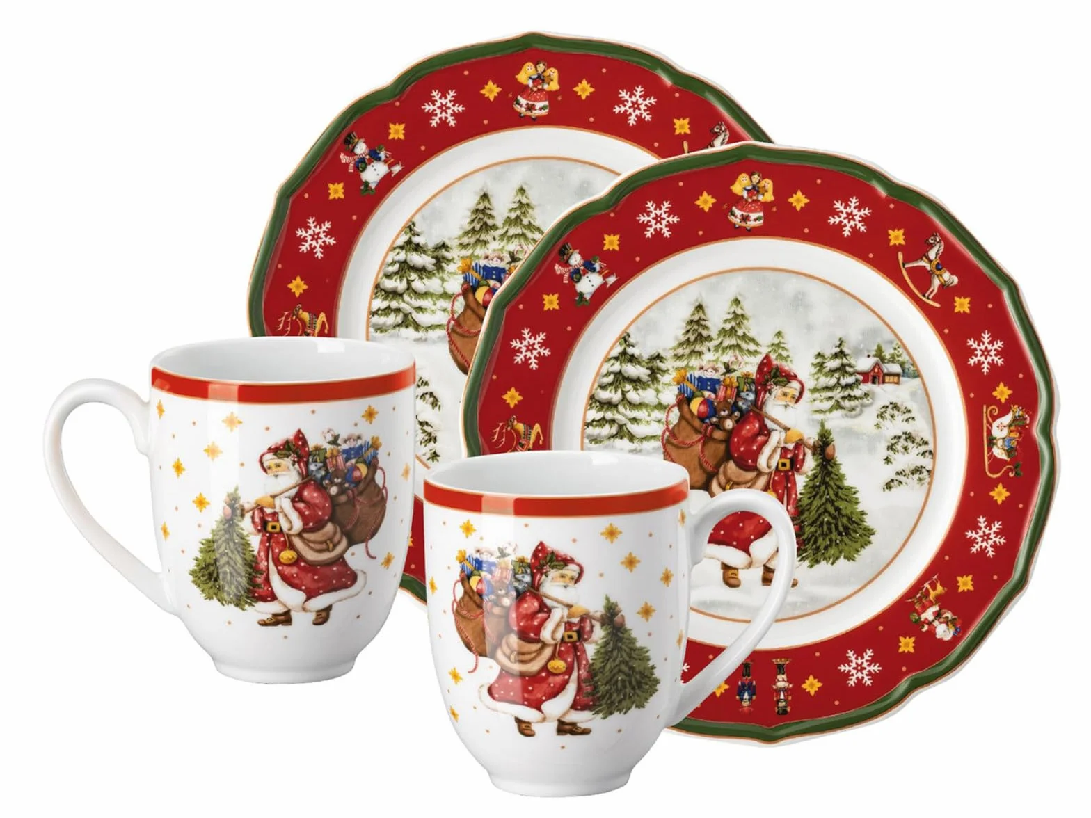 Hutschenreuther Happy Wintertime zestaw 4-częściowy czerwony