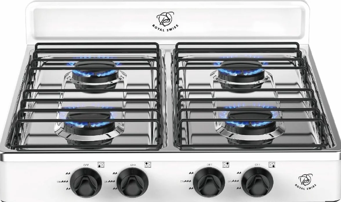 Royal Swiss Kuchenka gazowa 4 palniki 2,2 kW LPG przenośna metalowa obudowa zapłon