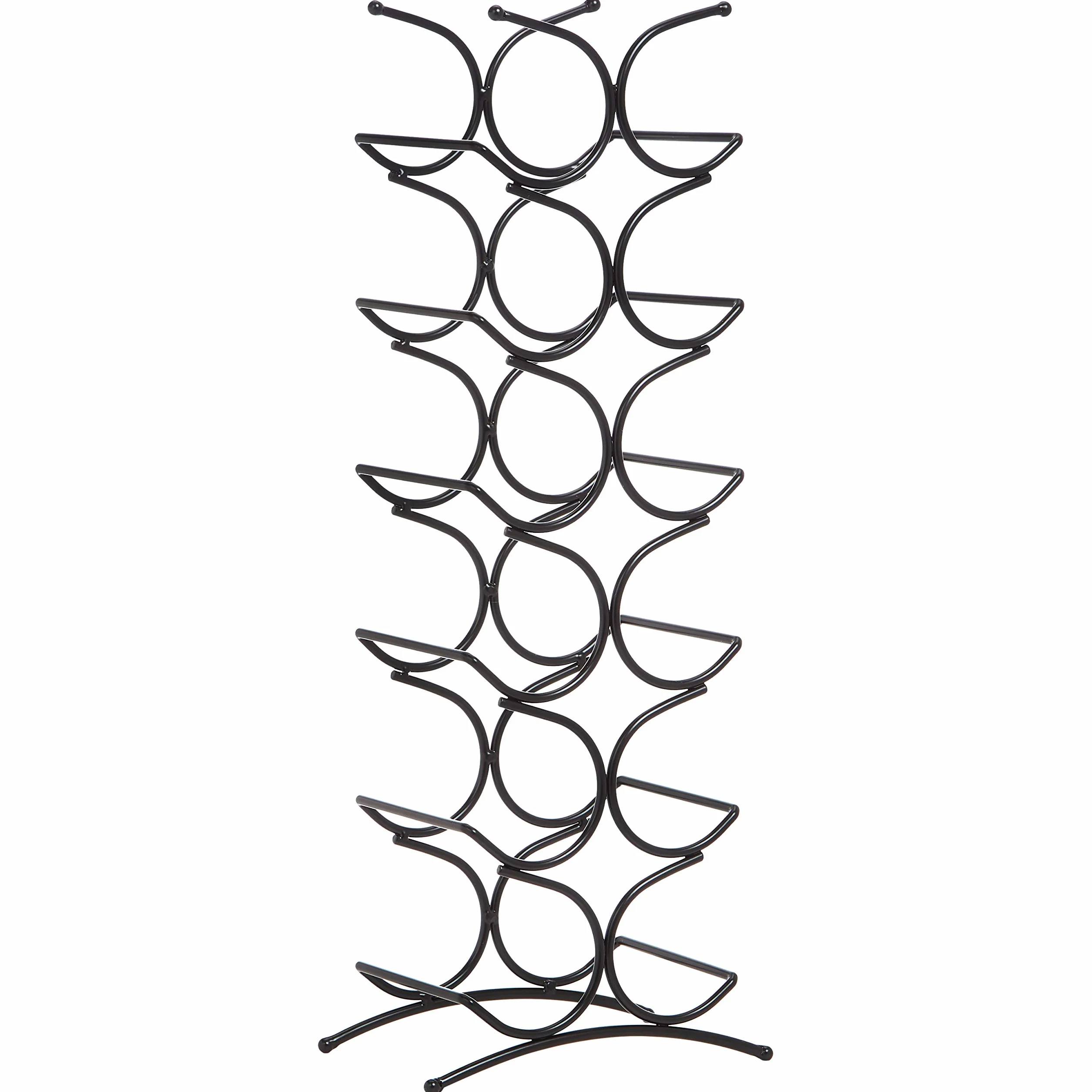Amazon Basics - Regał na wino na 12 butelek, czarny, 24,9 x 16 x 67,8 cm
