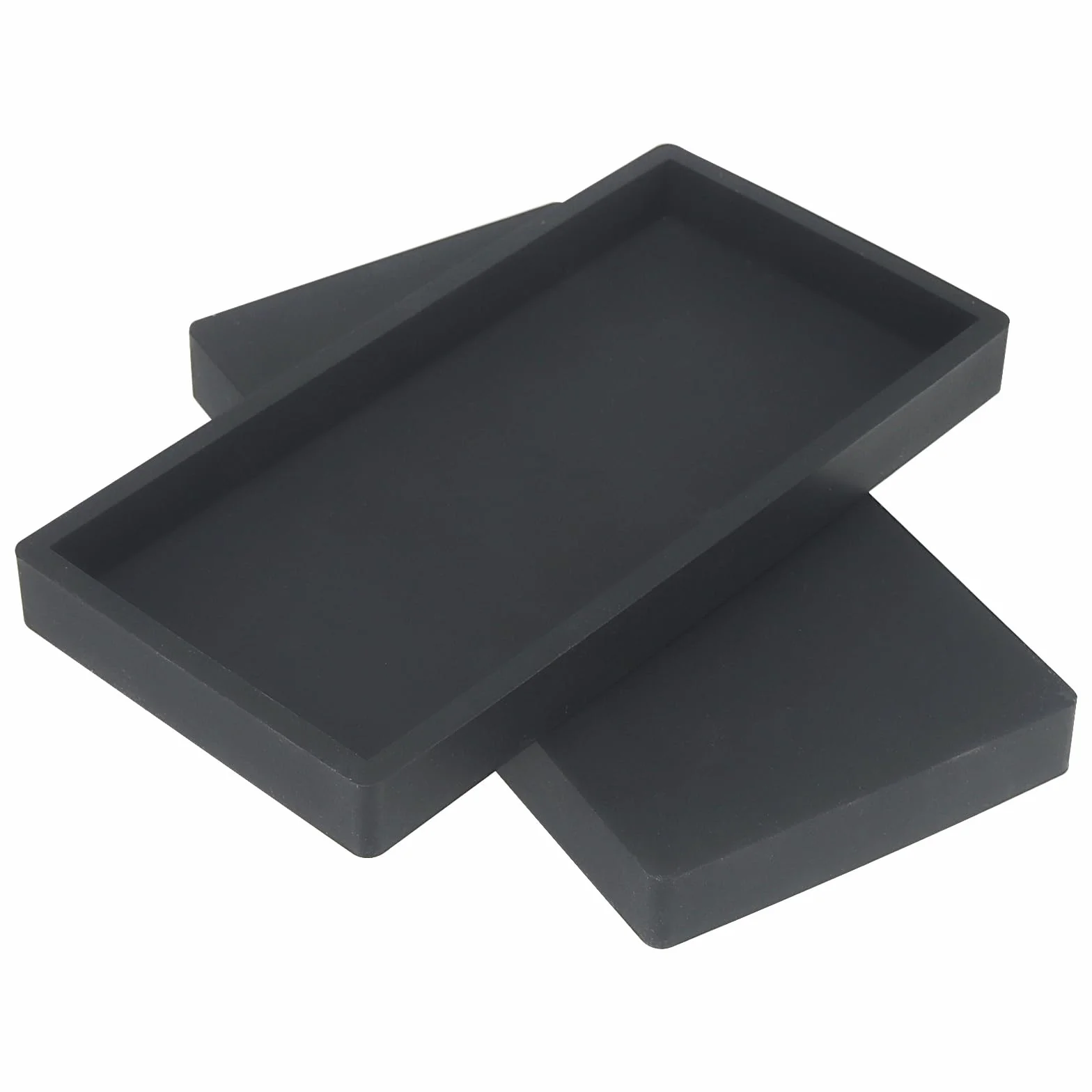 3 x taca ?azienkowa, czarna, silikon, 20 x 10 cm, silikonowa toaletka, taca dekoracyjna, prostok?tna, blat roboczy, taca na ?wiece, myd?o, kosmetyki, bi?uteri?, ro?lin?, 3 szt