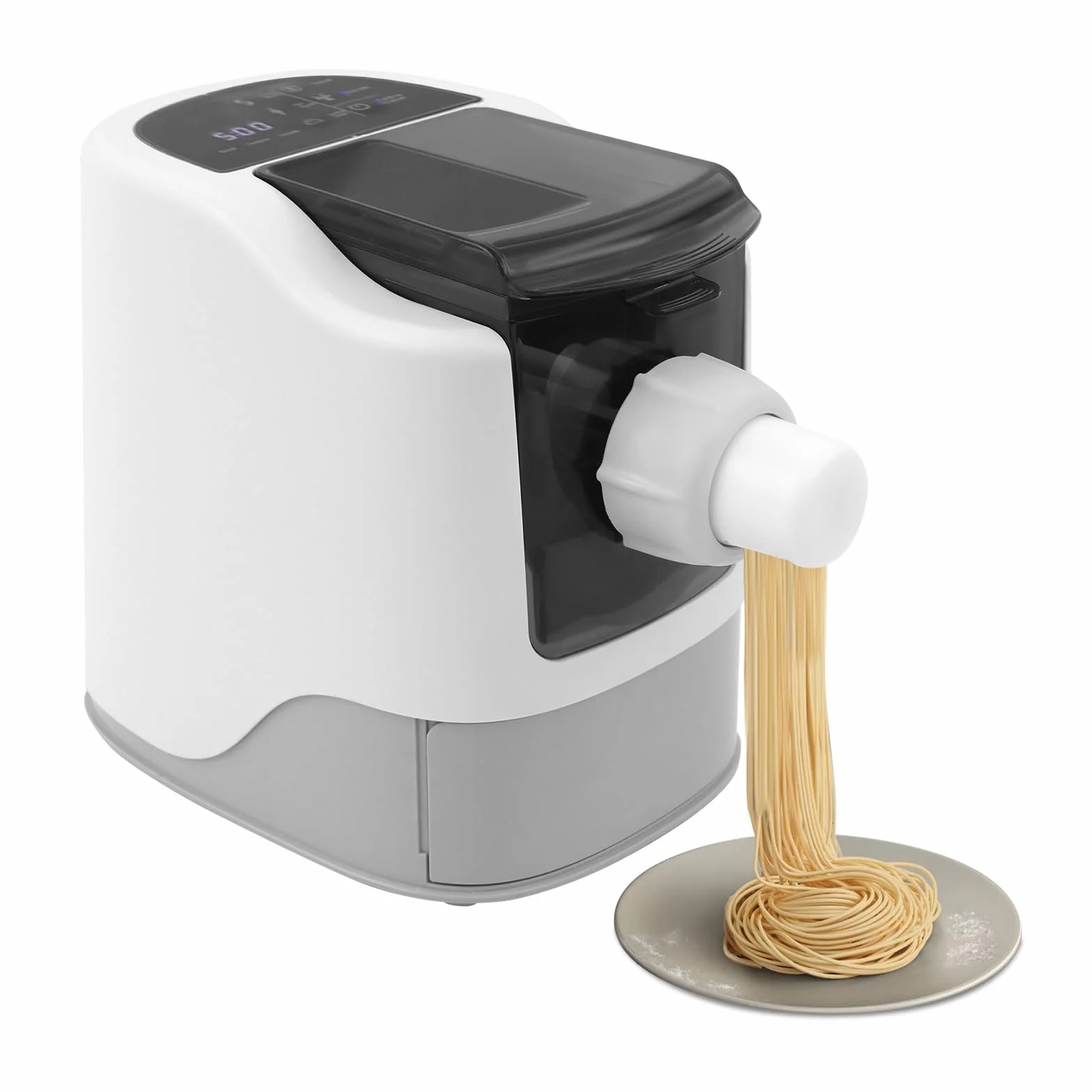 Elektryczna maszynka do makaronu z 13 foremkami, 260 W, w pełni automatyczna maszyna do makaronu, do 500 g suchej mąki, makaron do makaronu do pierogów, spaghetti, fettuccine