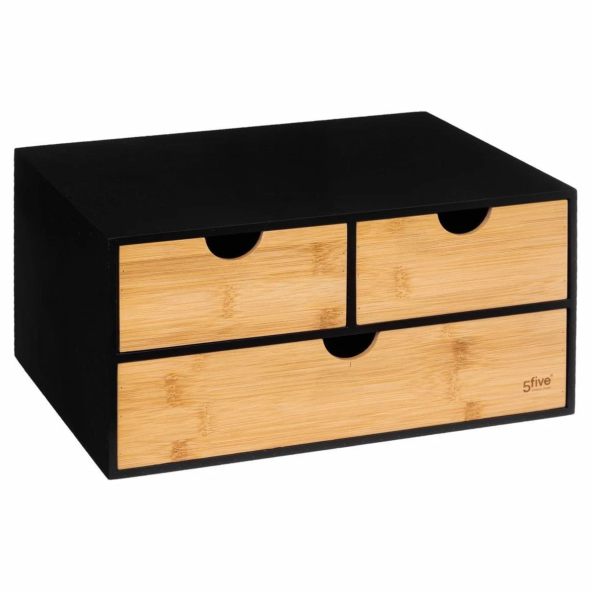 5 five simply smart Prostokątne przechowywanie 3 szuflady Bamboo Black Bava