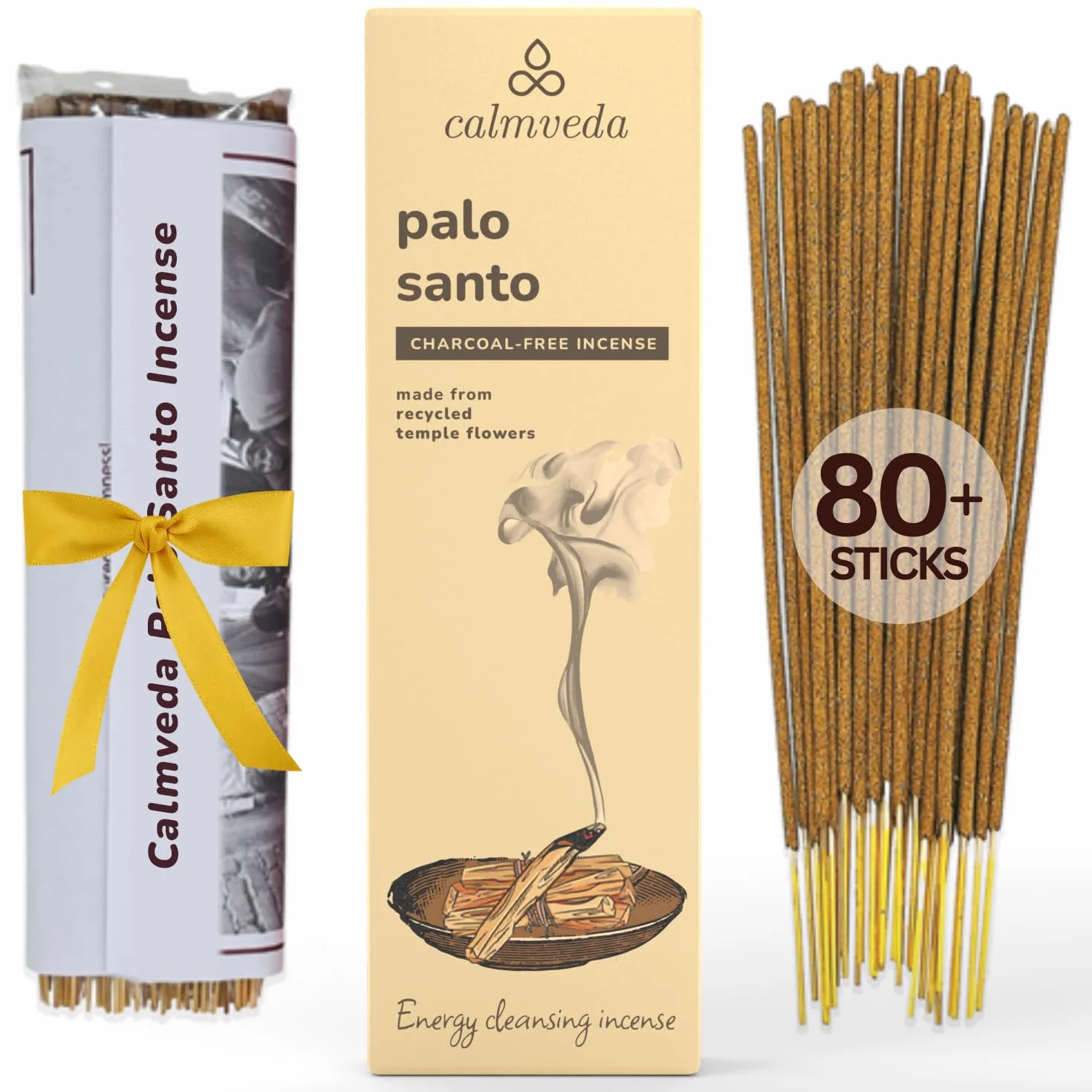 Kadzidelka Holy Palo Santo - 80 sztuk, kwiaty z recyklingu, oczyszczające