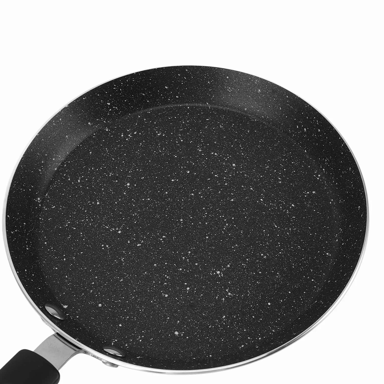 Tissting Patelnia do naleśników, 15 cm, 20 cm, stop aluminium, nieprzywierająca patelnia Dosa z plastikowym uchwytem, okrągła płaska patelnia do kuchenki indukcyjnej, kuchenki gazowej (20 cm)