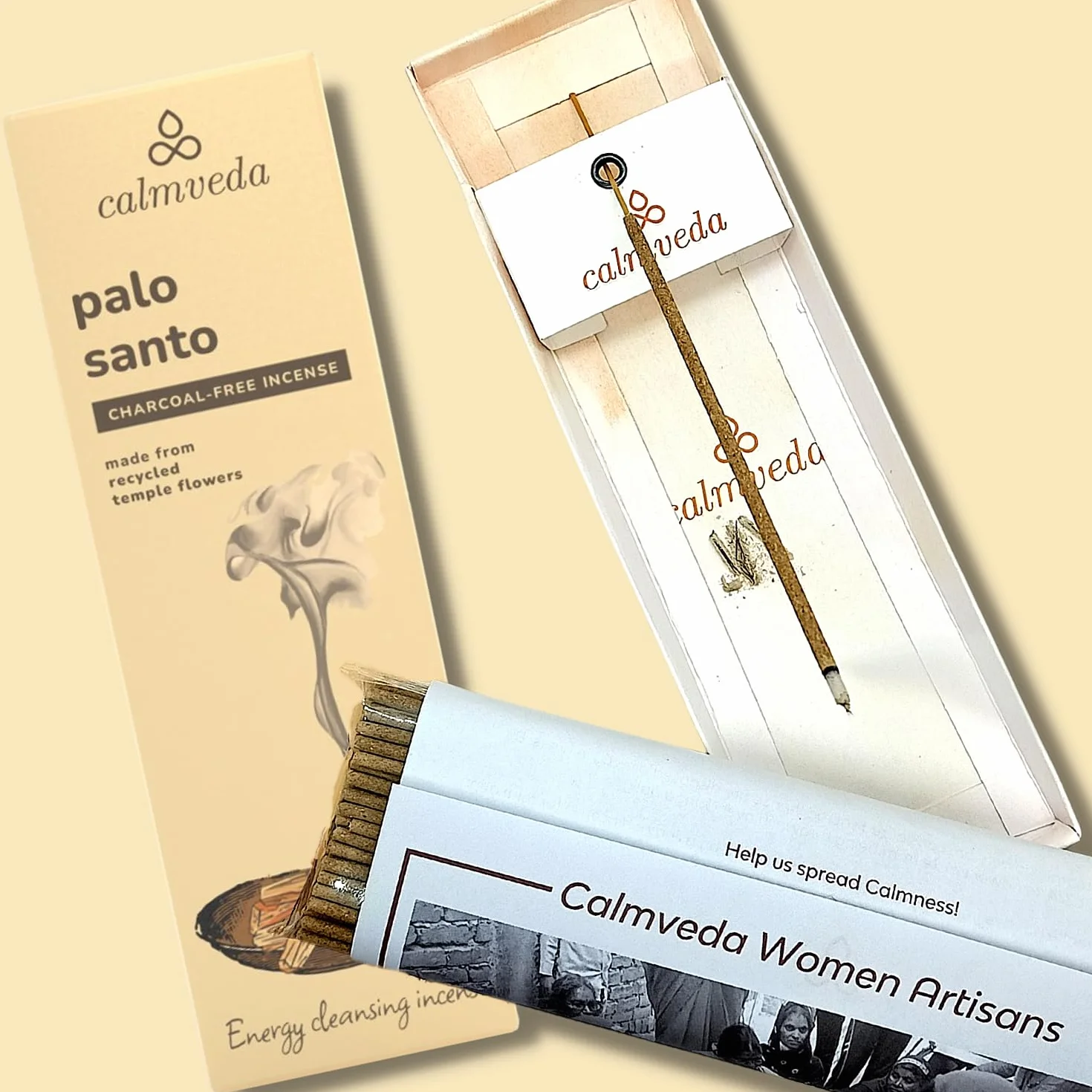 Kadzidelka Holy Palo Santo - 80 sztuk, kwiaty z recyklingu, oczyszczające