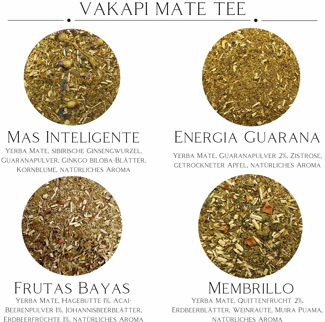 Mate Green Mate zestaw kubków | zestaw startowy do herbaty mate, ceramiczny kubek Marmol Dark 350 ml, stal szlachetna Bombilla, Vakapi Mate Tee z Paragwaju, alternatywa dla kawy, silne pobudzenie,
