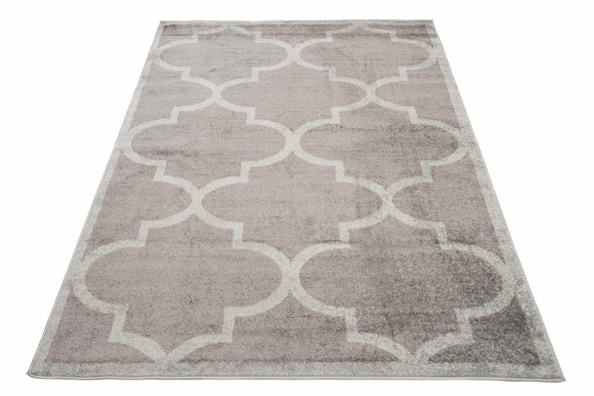 Tapiso LAZUR dywan do salonu, krótkie runo, nowoczesny design, ornament, wzór ciemnoszary, kremowy, marokański, geometryczny kratka, Ökotex 180 x 260 cm