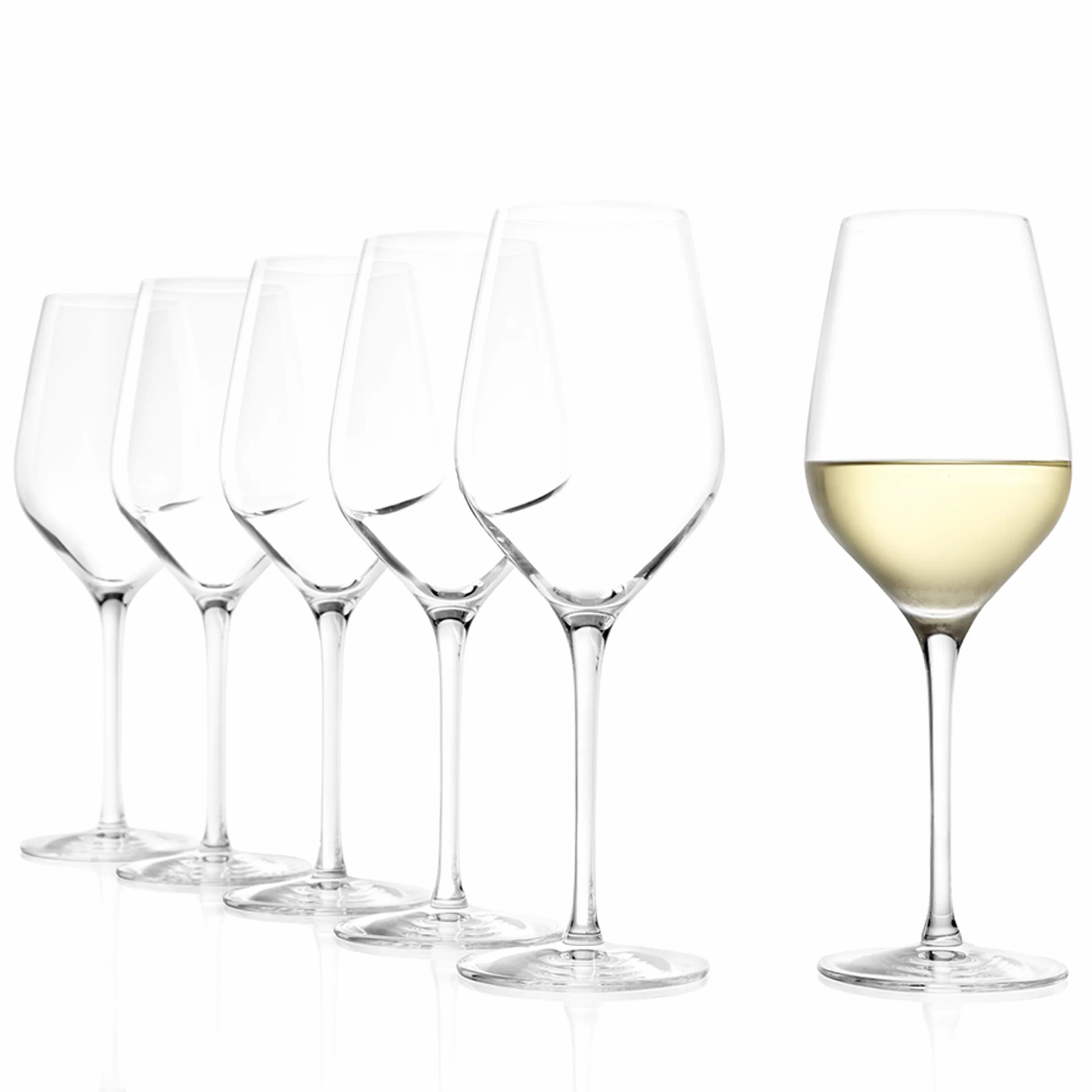 Stölzle Lausitz Uniwersalne Kieliszki do Wina Exquisit Royal Zestaw 6 szt., 420ml – Eleganckie Kieliszki z Kryształu do Białych, Różowych i Lekkich Czerwonych Win – Zmywarka, Wyprodukowano w Niemczech
