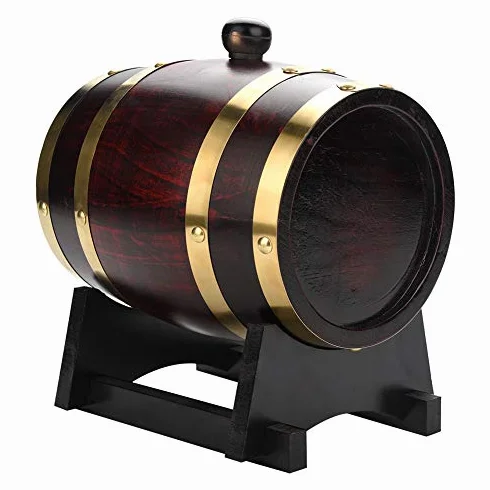 Beczka do whisky, dębowa, drewniana, dozownik wina, 1,5 l, beczka do whisky, dąb vintage, beczka na wino z kranikiem, do domu, na imprezę, dla miłośników wina, przechowywania alkoholi (1,5 l)
