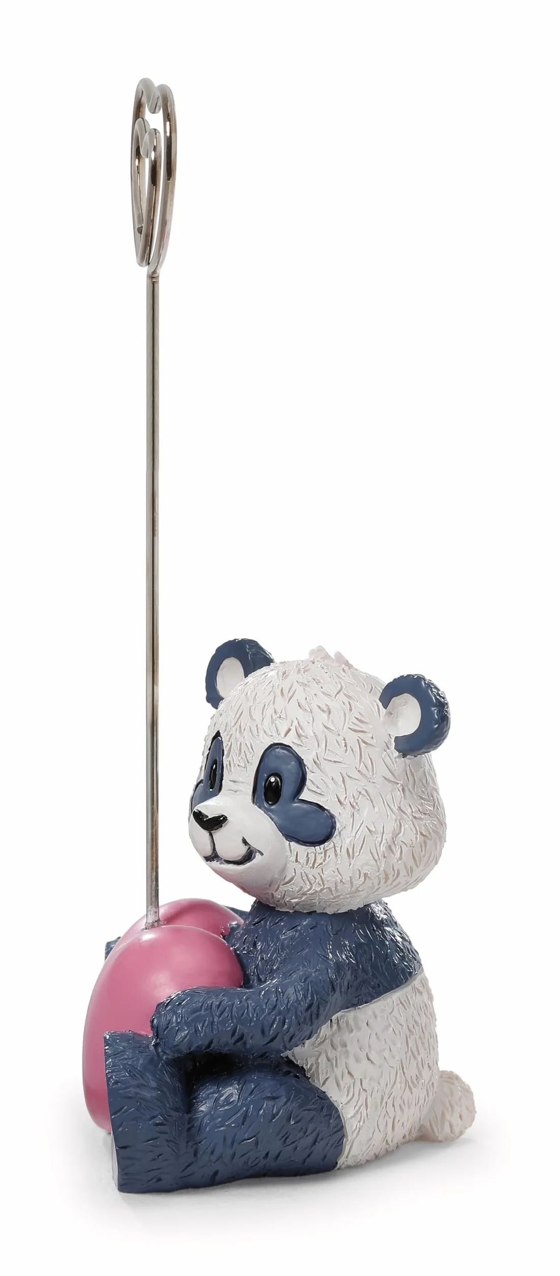 NICI Love 62630 Uchwyt na zdjęcie, panda, z żywicy poliestrowej, klips w kształcie serca do notatek i kartek, dekoracja stołu, na imprezę, urodziny wesele, 11 cm, czarny