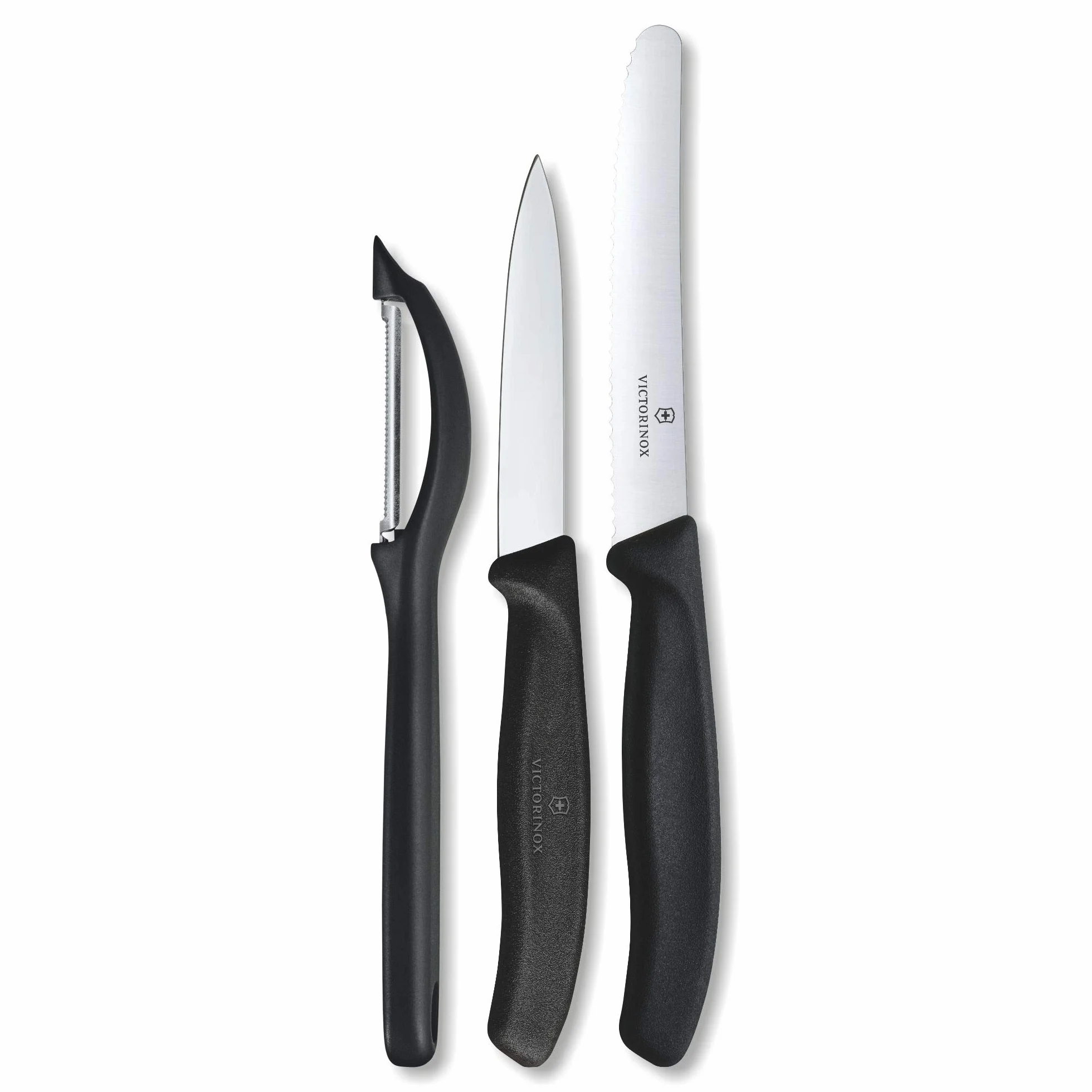 Victorinox Swiss Classic Gemüsemesser-Set mit Schäler, 3-teilig, schwarz
