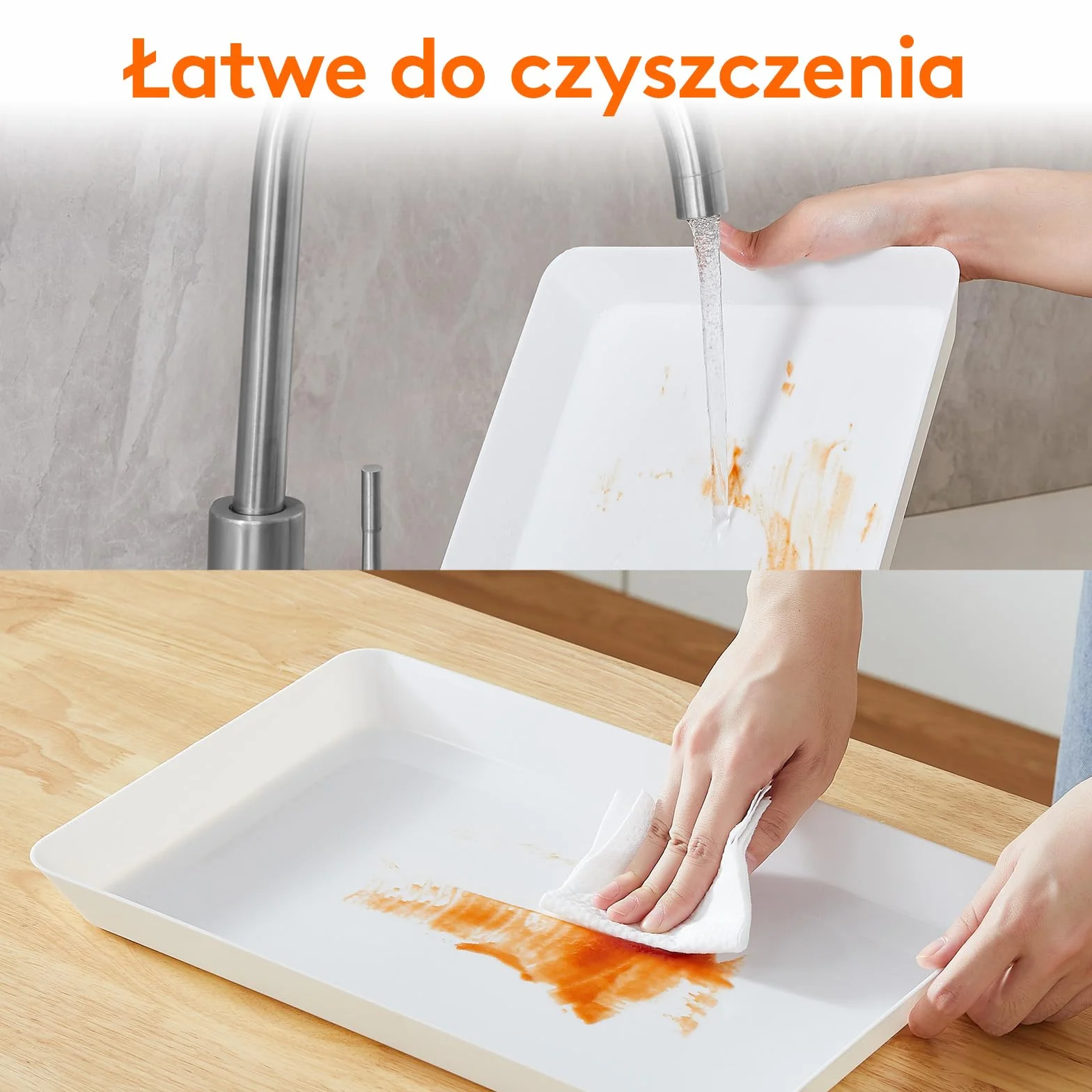 Lifewit Plastikowa taca do serwowania, półmiski do serwowania na imprezę, wolne od BPA wielokrotnego użytku tace na przekąski, żywność, ciasteczka, zestaw 4, 14,45" x 9,45"