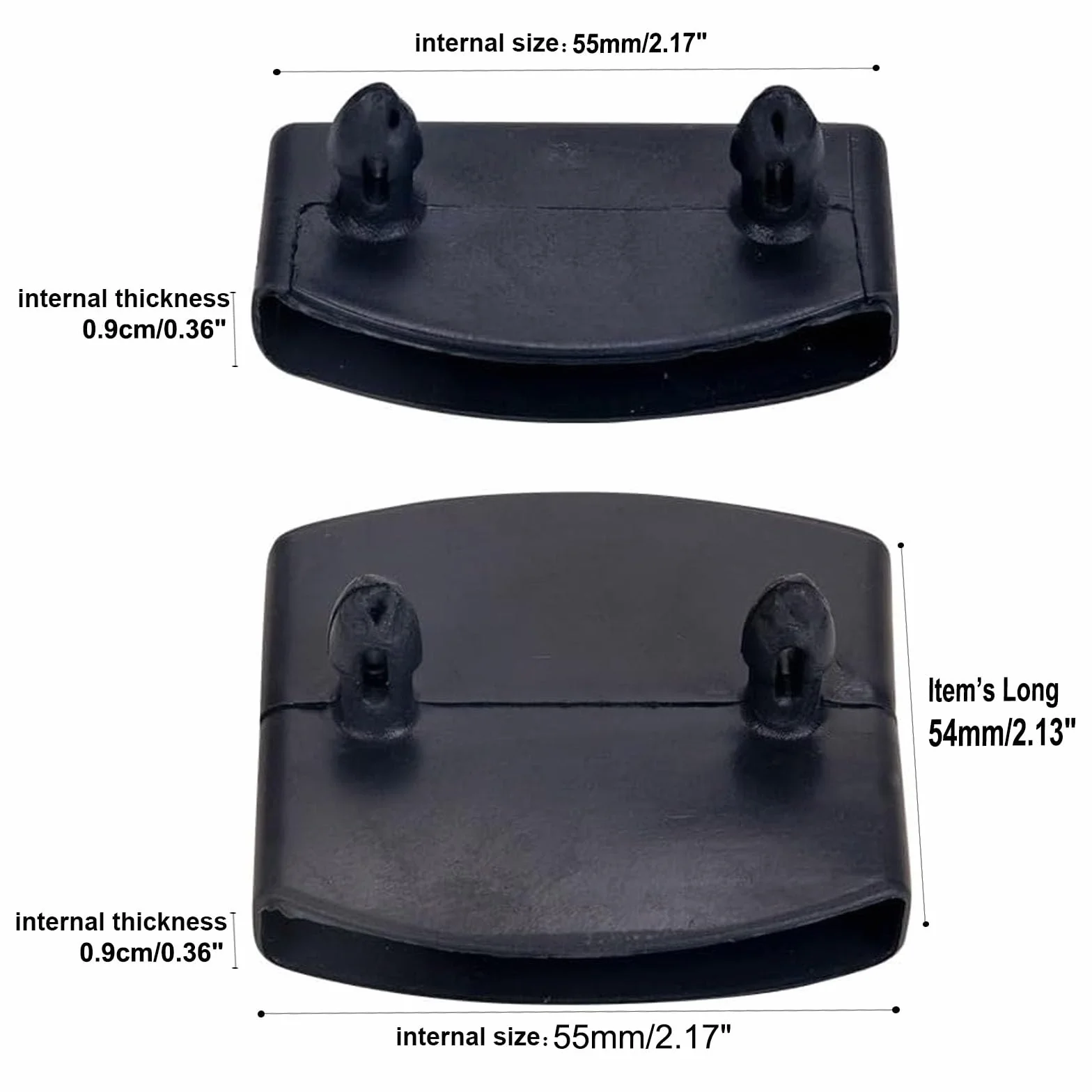 Uchwyty do listew łóżkowych zestaw 36 sztuk plastikowe nakładki 55x9 mm