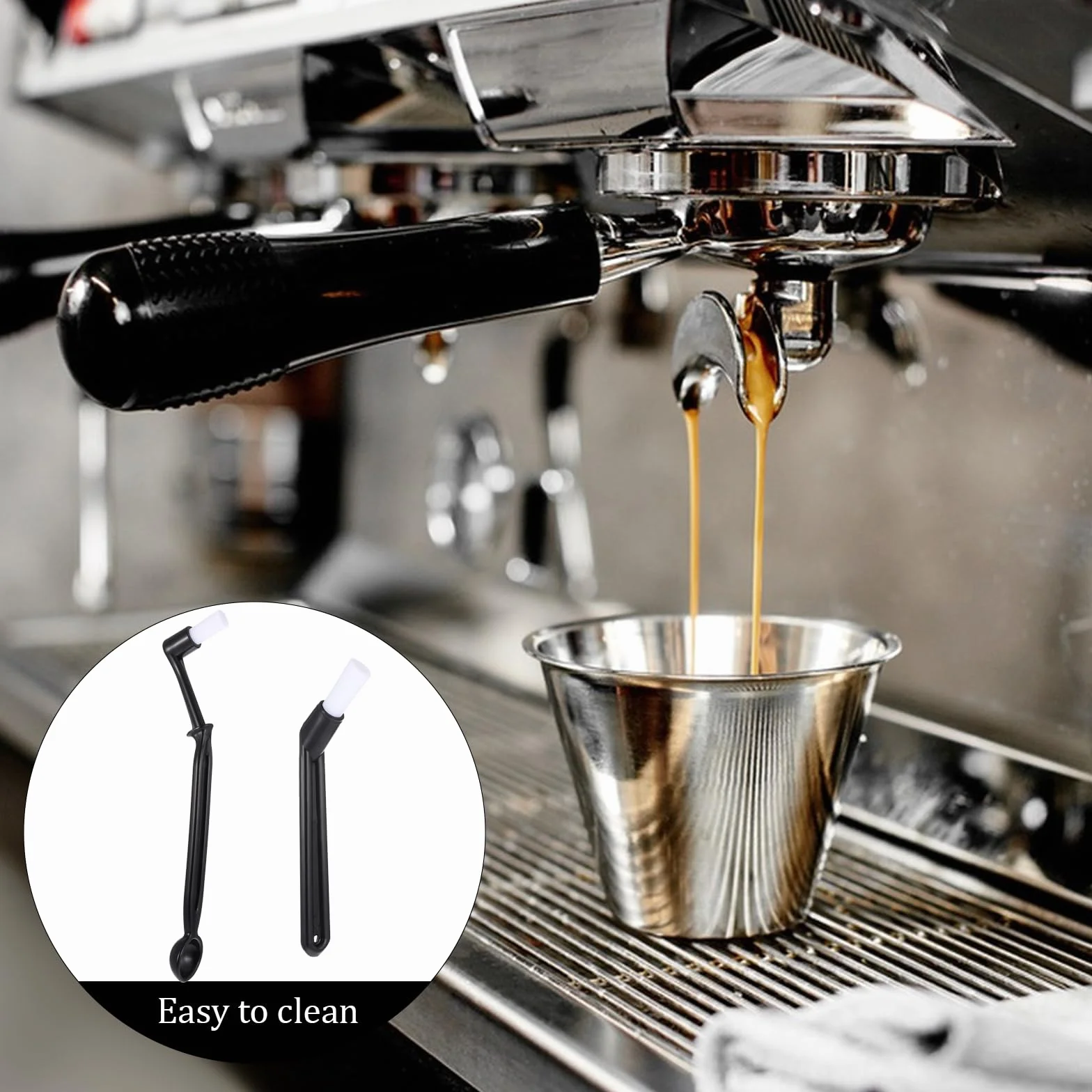 Nylonowy pędzel do kawy, sitko do ekspresu do kawy, 5 sztuk, zestaw pędzli barista, drewniany uchwyt, szczotka do kawy, narzędzie do czyszczenia espresso do młynka do kawy, czyszczenie ekspresu do