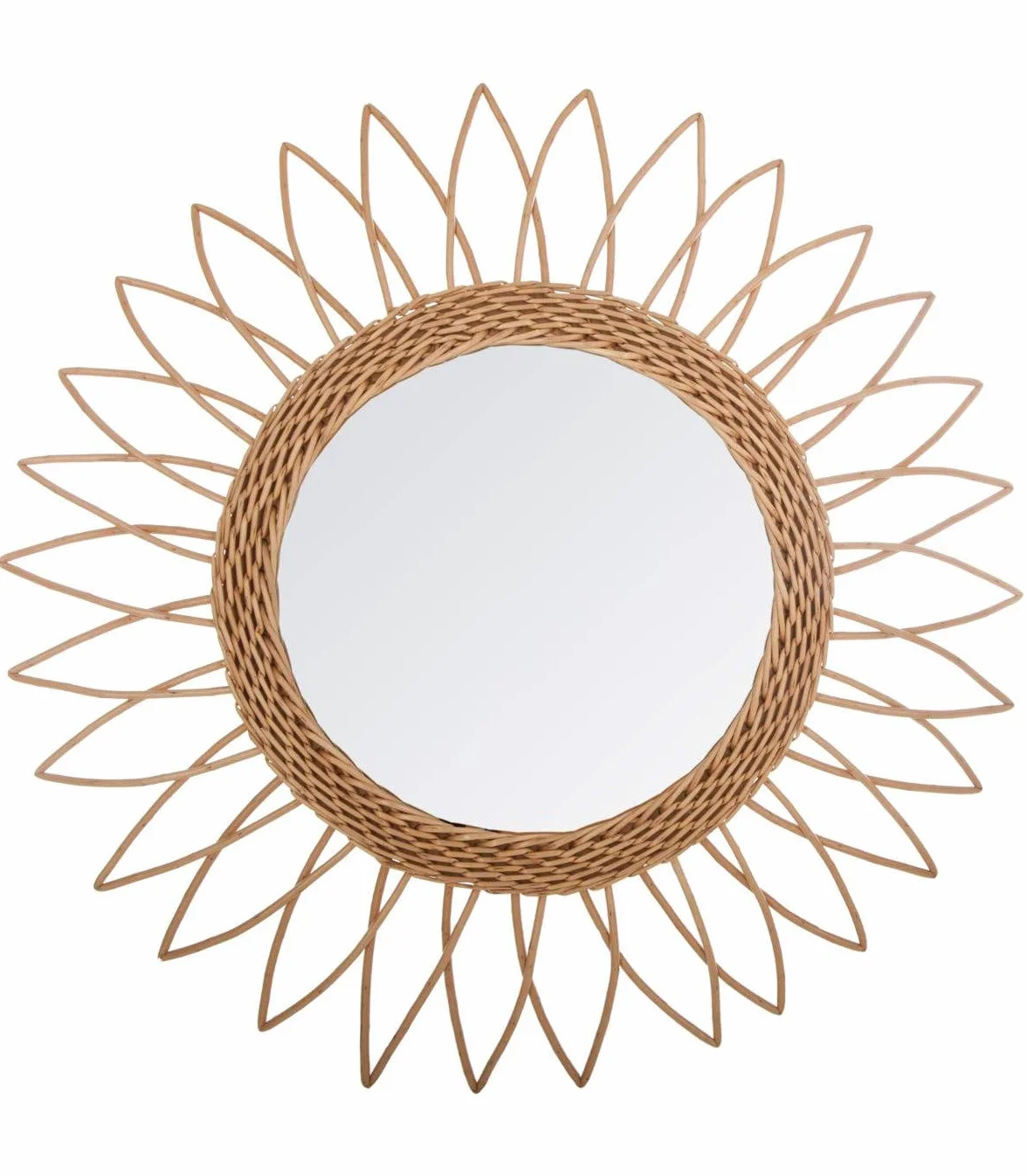 Lustro Rosace - rattan D50 cm - Atmosphera projektant wnętrz