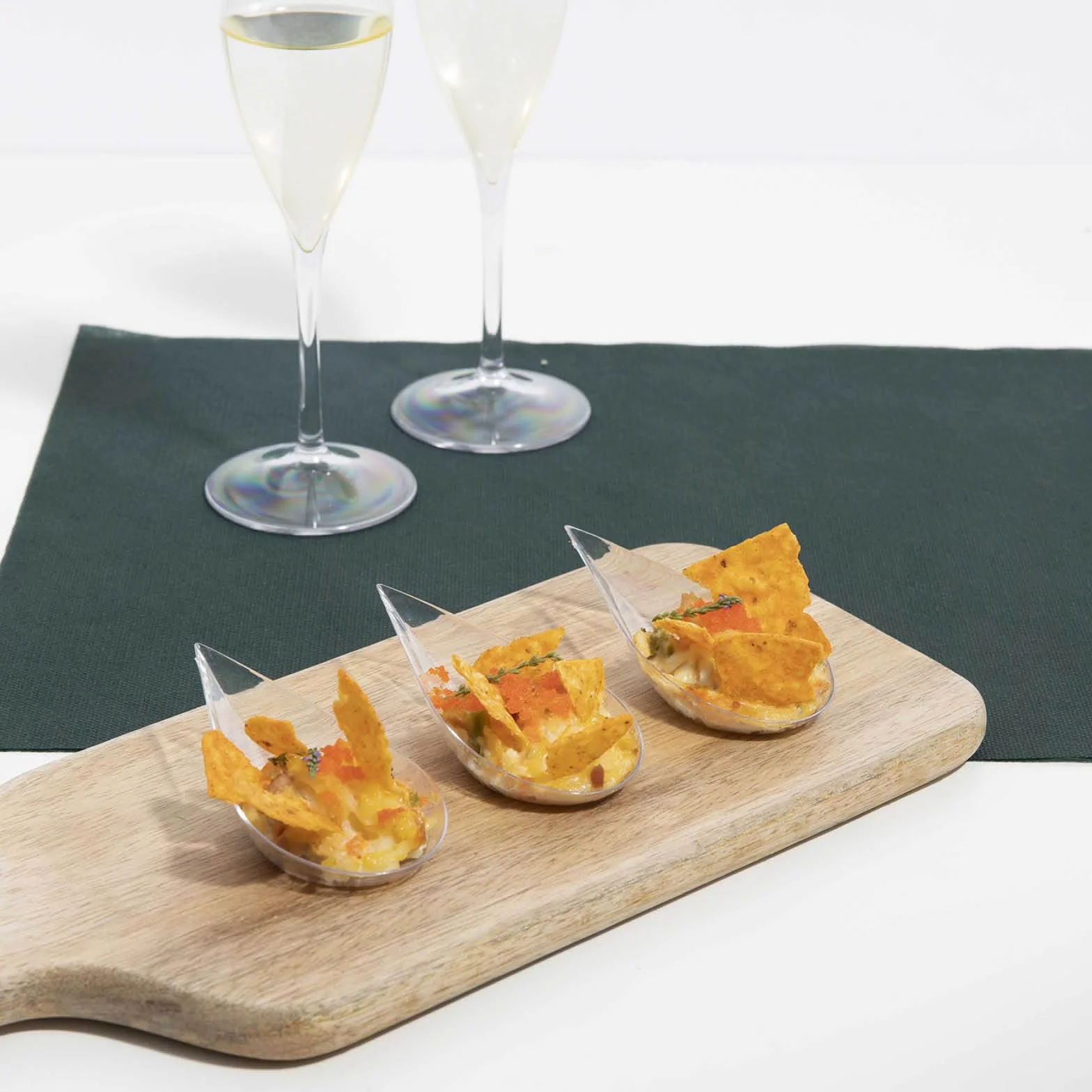 MAXI PRODUCTS 50 szt. Łyżka do cateringu łza kolor przezroczysty - 10,1 x 5 cm, z tworzywa sztucznego do recyklingu, catering, specjalne artykuły spożywcze, wydarzenia, degustacja, food trucks -