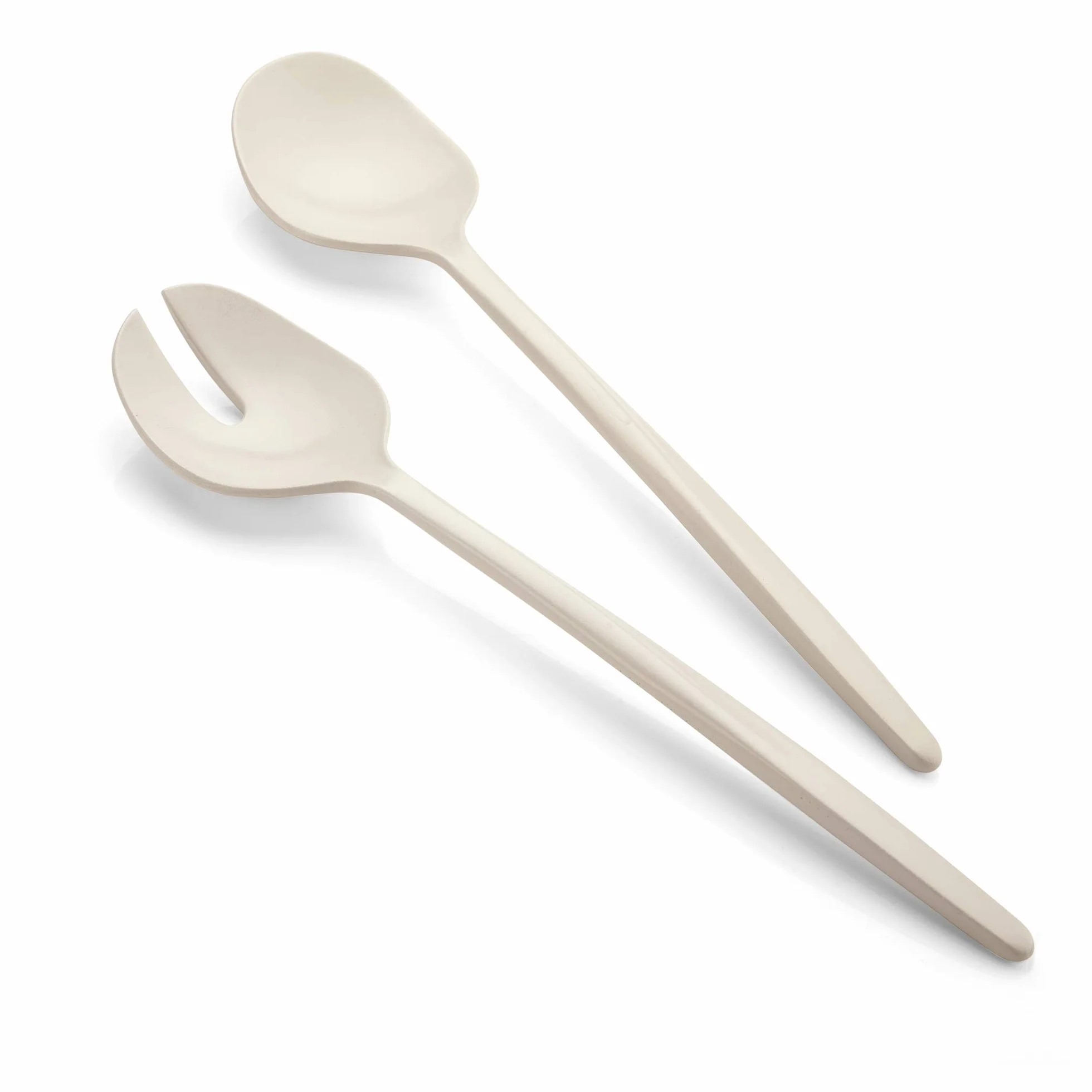 Guzzini - Tierra, Plastikowe Sztućce do Sałatek z Recyklingu - Mlecznobiały, 28 cm - 106101156