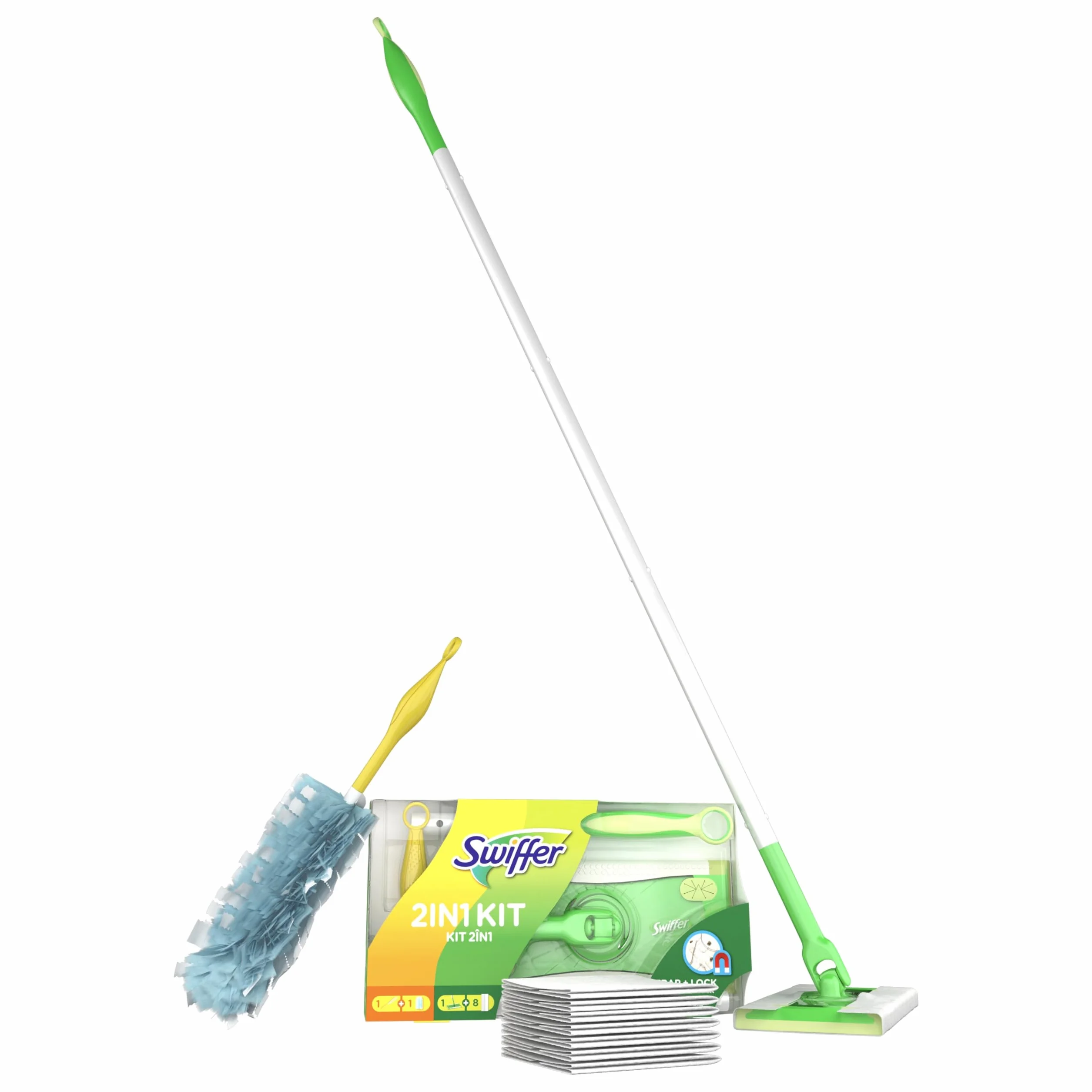 Swiffer Zestaw Mop z Suchymi Ściereczkami i Miotełką do Kurzu